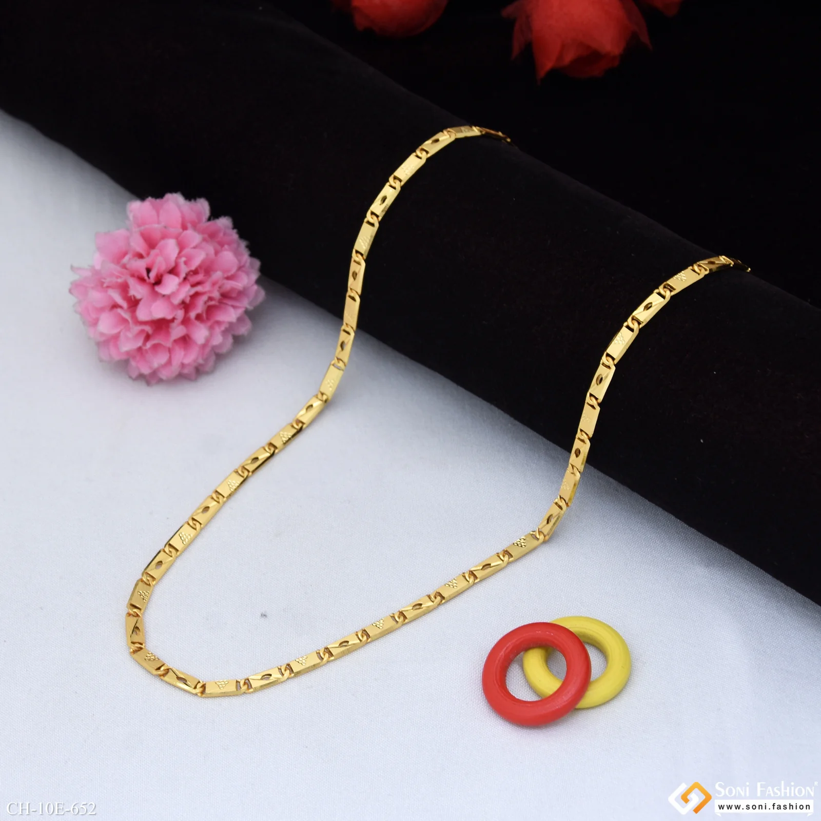 Fabulous Design Gold Plated Nawabi Chain for Men - Style E652 - Image 3