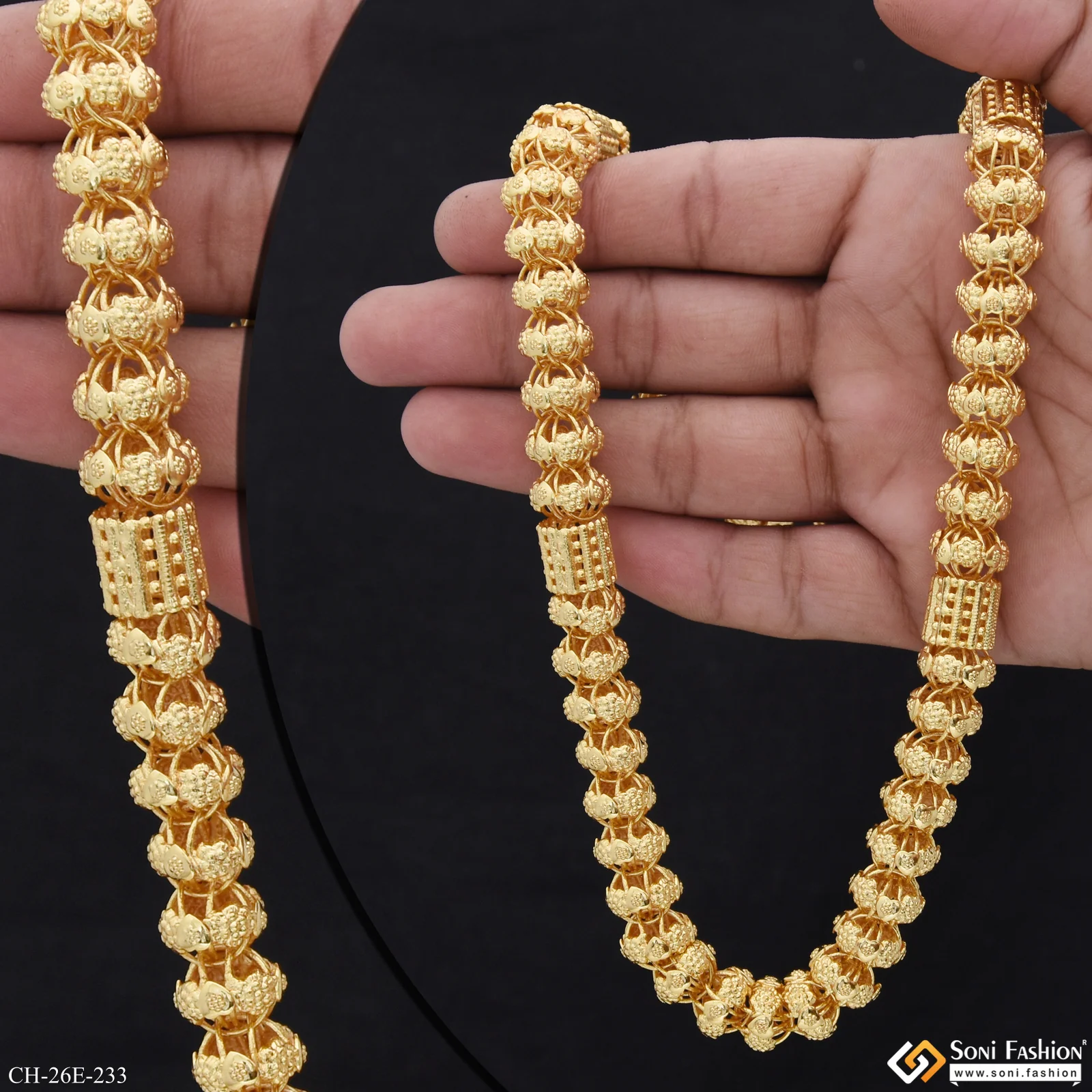 Fabulous Design Gold Plated Rajwadi Chain for Men - Style E233 - Image 3