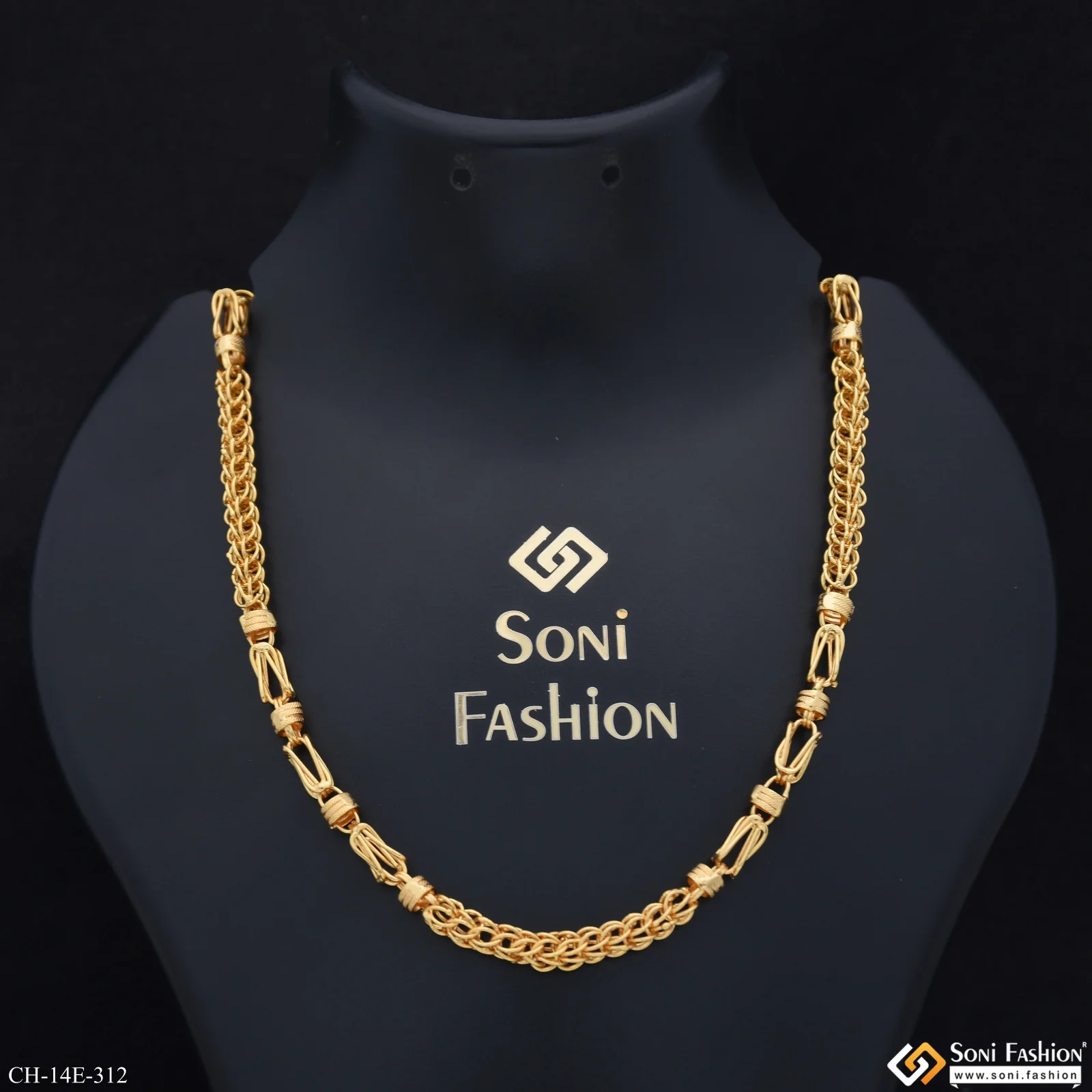 Fabulous Design Gold Plated Rajwadi Chain for Men - Style E312