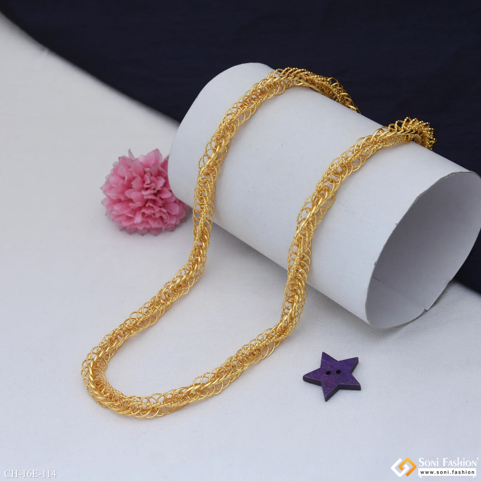 Fabulous Design Gold Plated Rassa Chain for Men - Style E114 - Image 5