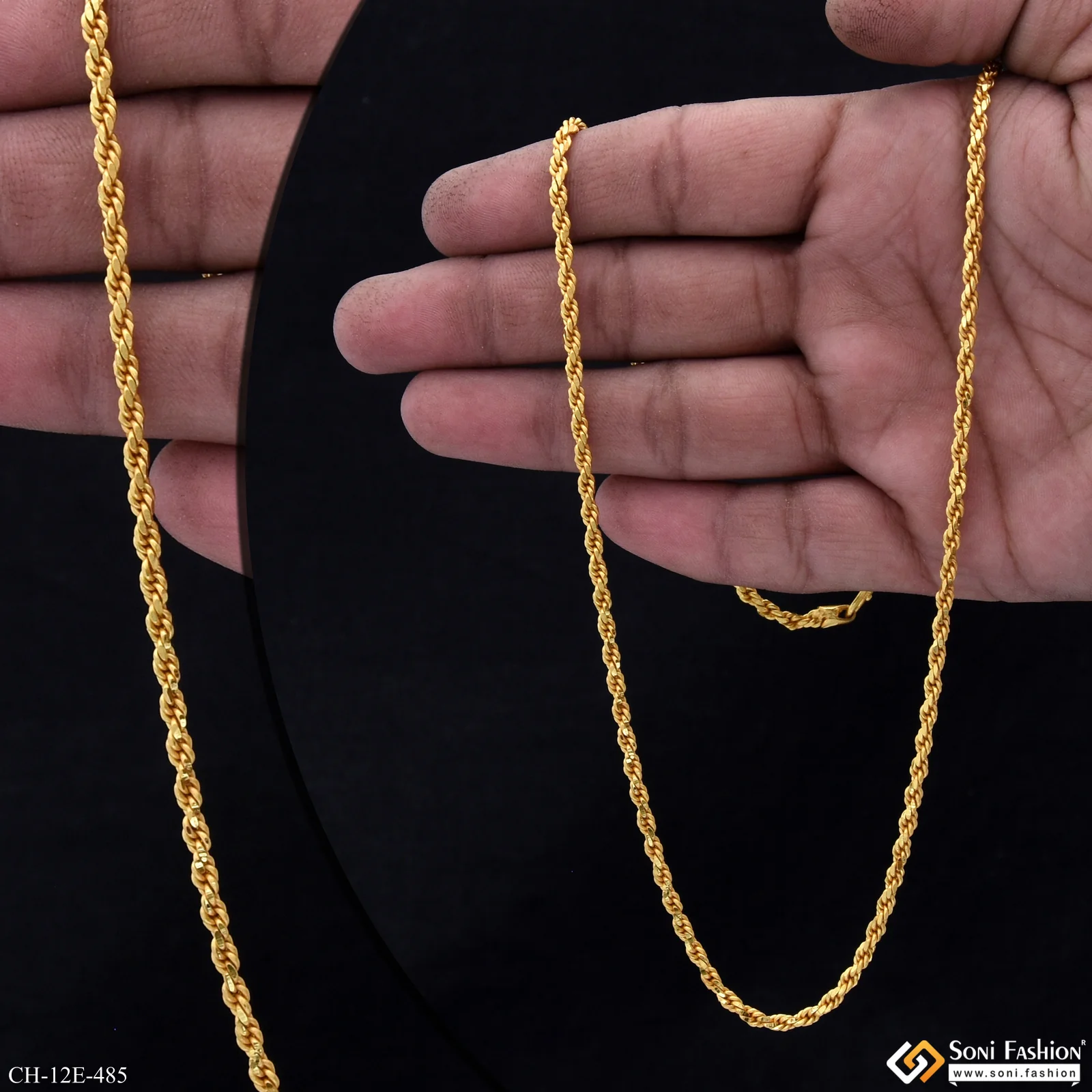 Fabulous Design Gold Plated Rope Chain for Men - Style E485 - Image 2