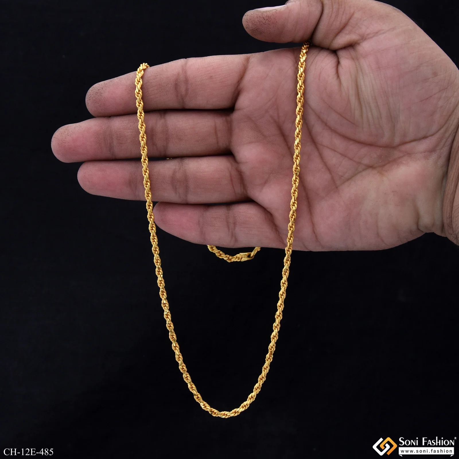 Fabulous Design Gold Plated Rope Chain for Men - Style E485 - Image 6