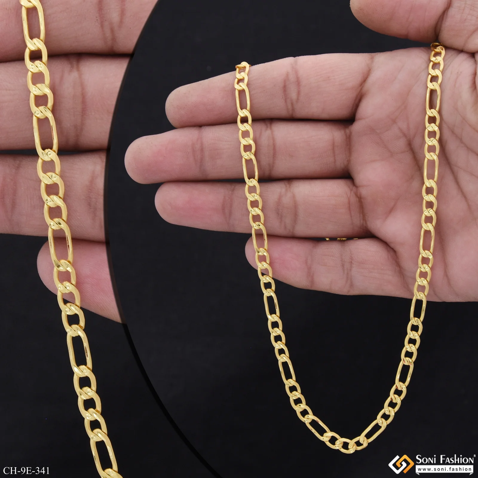 Fabulous Design Gold Plated Sachin Chain for Men - Style E341 - Image 2