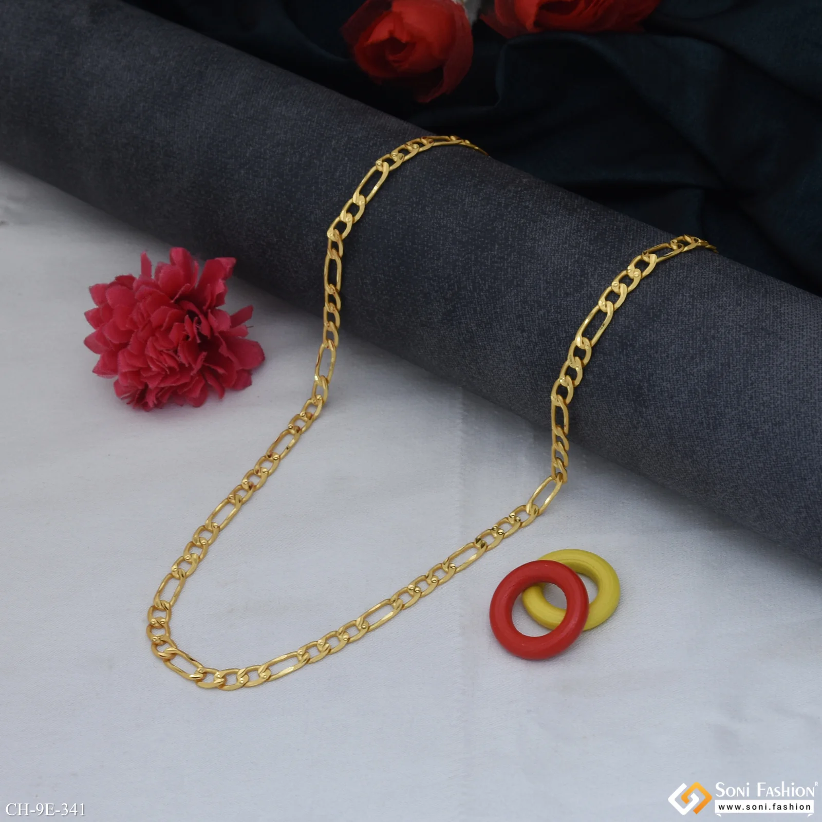 Fabulous Design Gold Plated Sachin Chain for Men - Style E341 - Image 3