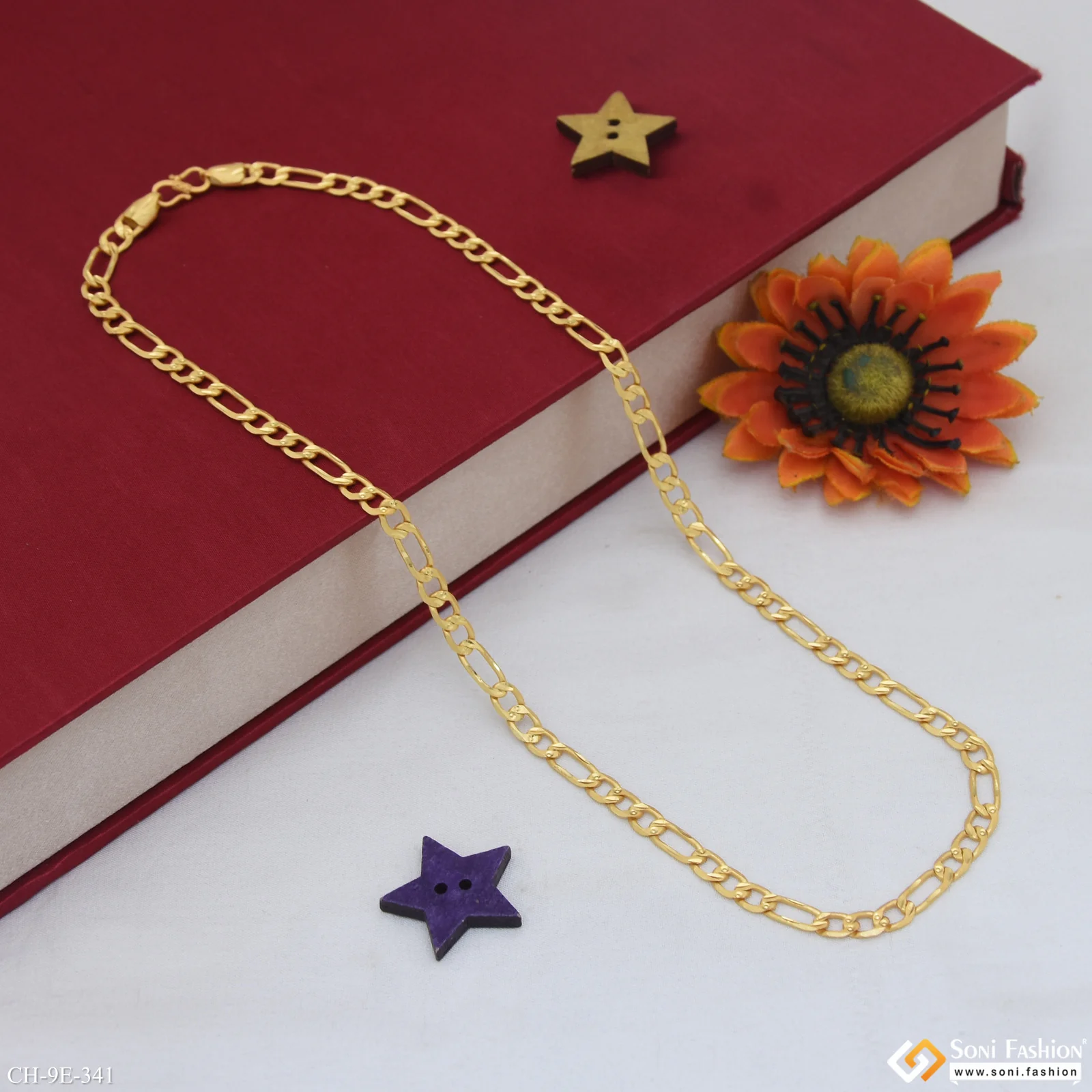 Fabulous Design Gold Plated Sachin Chain for Men - Style E341 - Image 4
