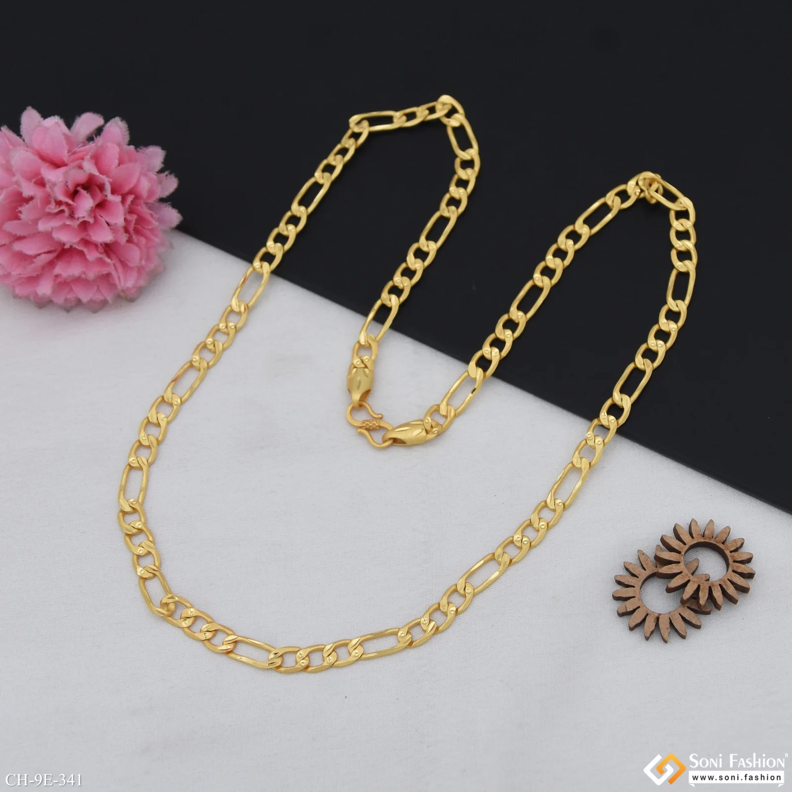 Fabulous Design Gold Plated Sachin Chain for Men - Style E341 - Image 5