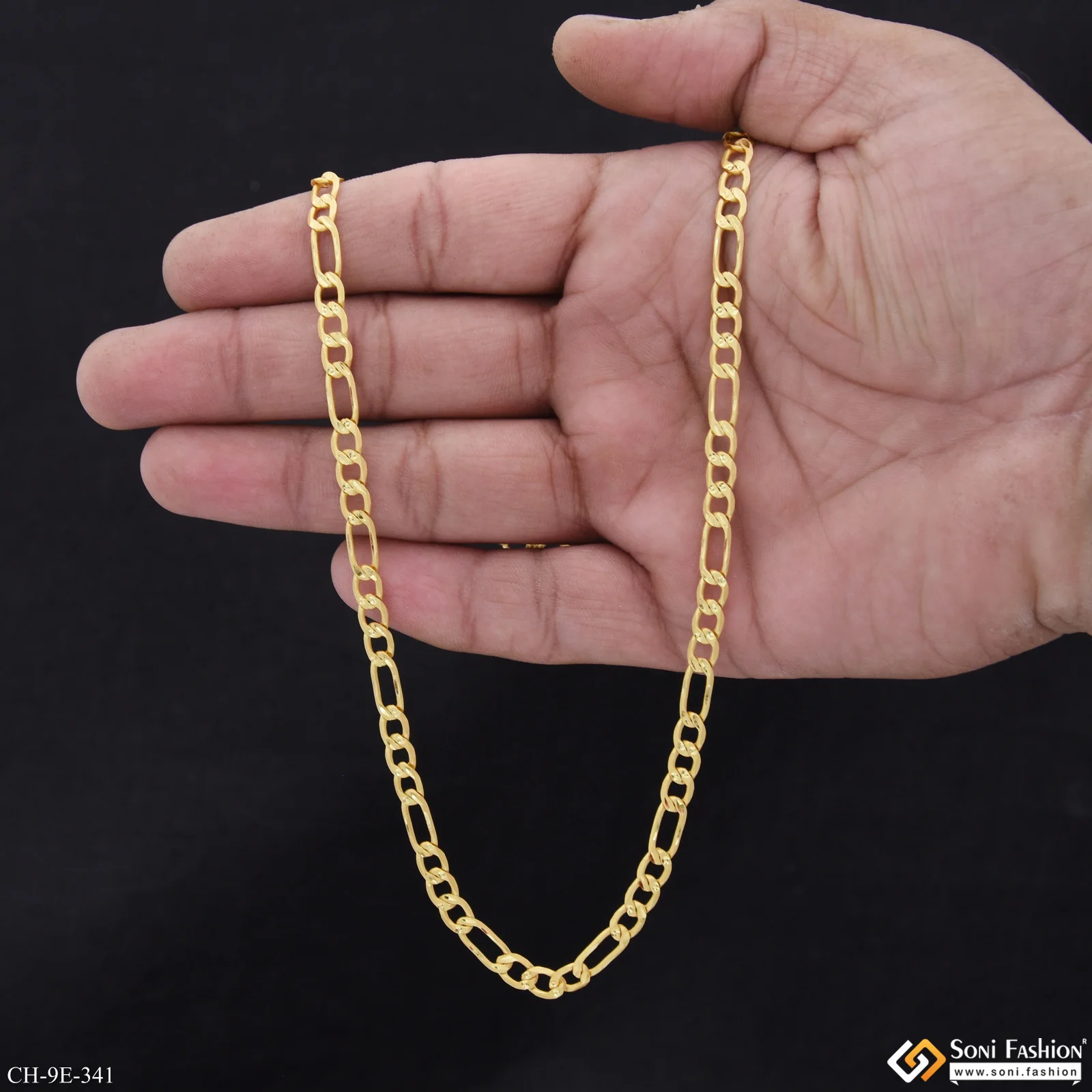Fabulous Design Gold Plated Sachin Chain for Men - Style E341 - Image 6