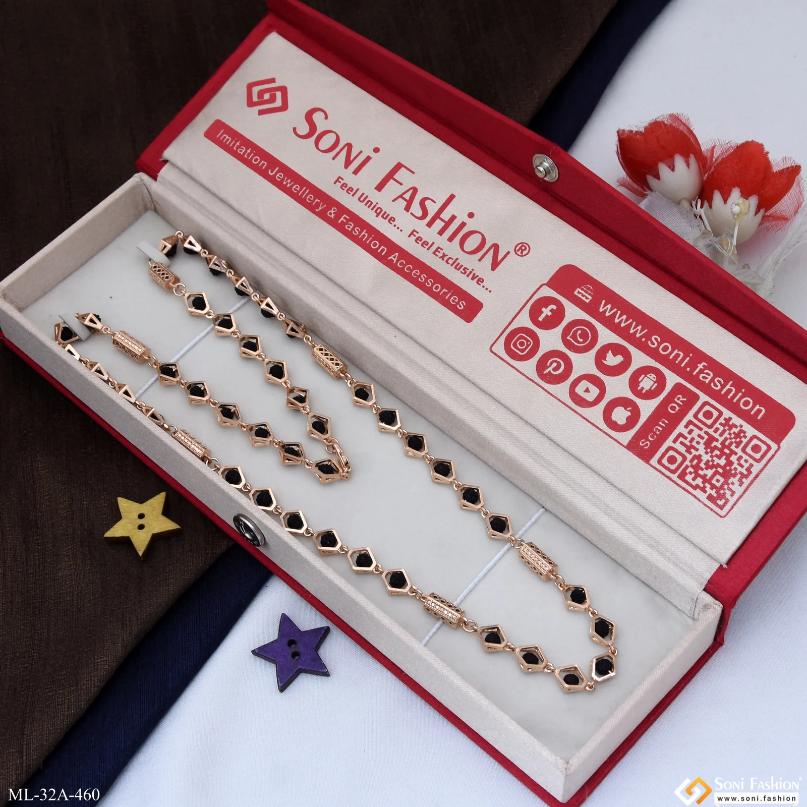 Fabulous Design Rose Gold Color 18K Rudraksha Mala for Men - Style A460 - Image 3