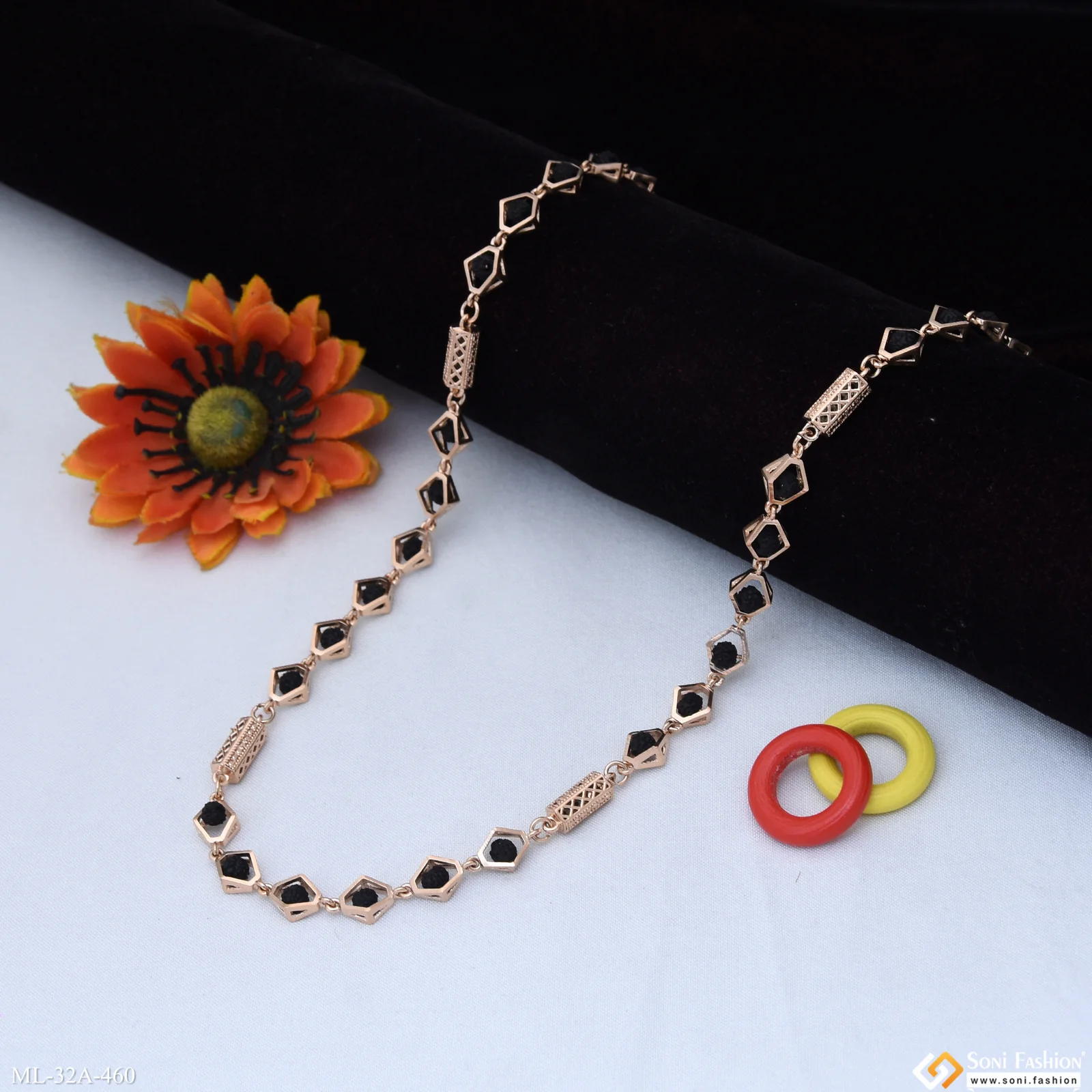 Fabulous Design Rose Gold Color 18K Rudraksha Mala for Men - Style A460 - Image 4