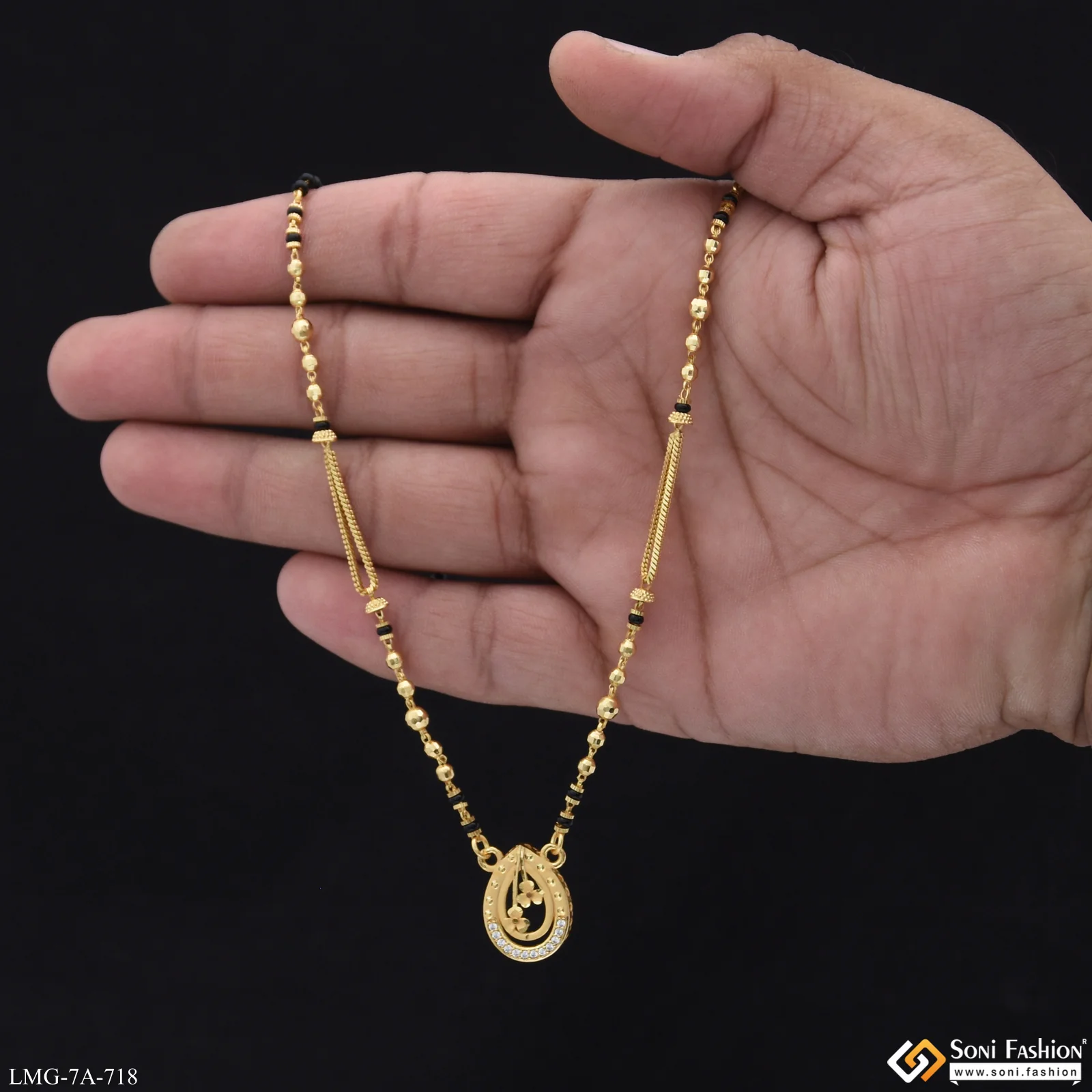 Fancy Design Gold Plated Mangalsutra for Women - Style A718 - Image 2