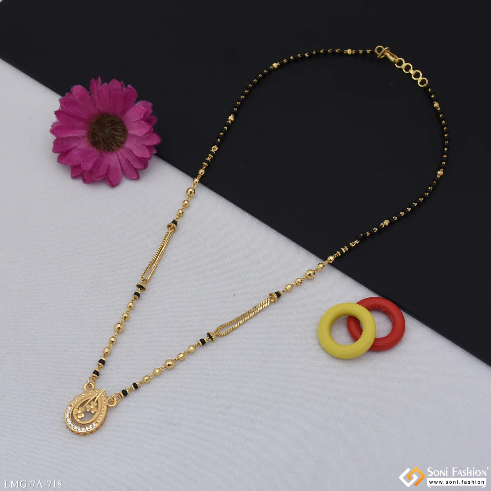 Fancy Design Gold Plated Mangalsutra for Women - Style A718 - Image 3