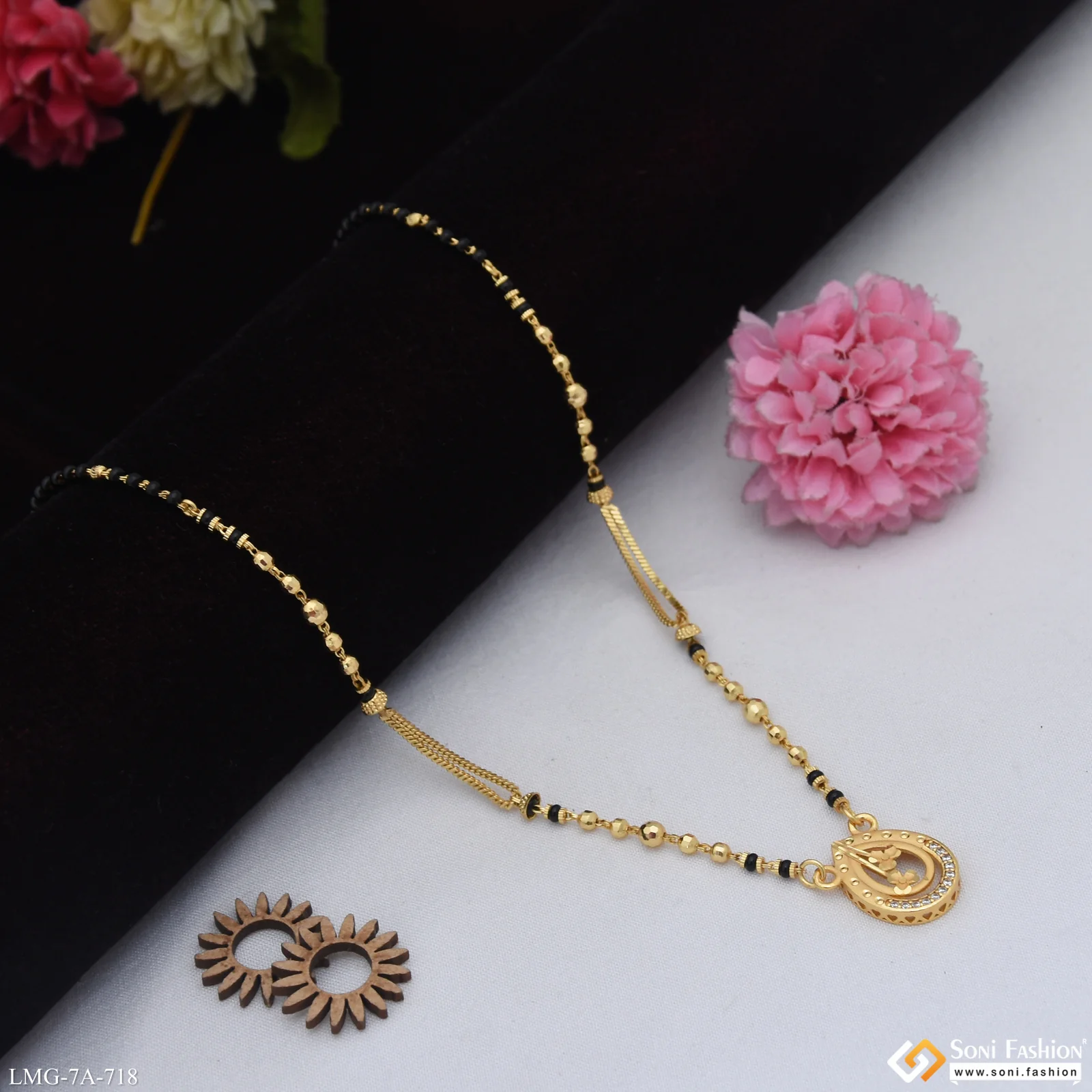 Fancy Design Gold Plated Mangalsutra for Women - Style A718 - Image 4