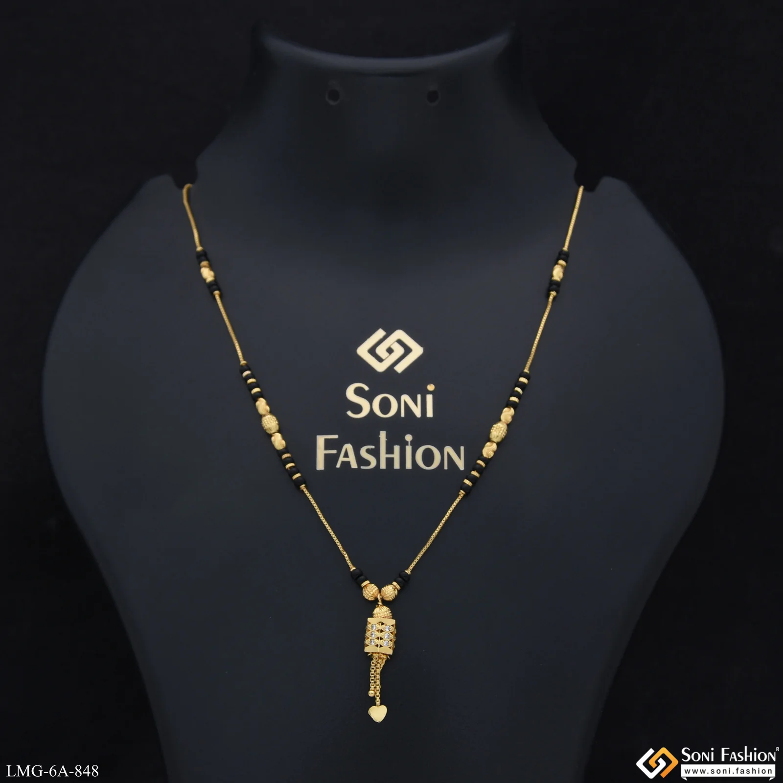 Fancy Design Gold Plated Mangalsutra for Women - Style A848 - Image 2