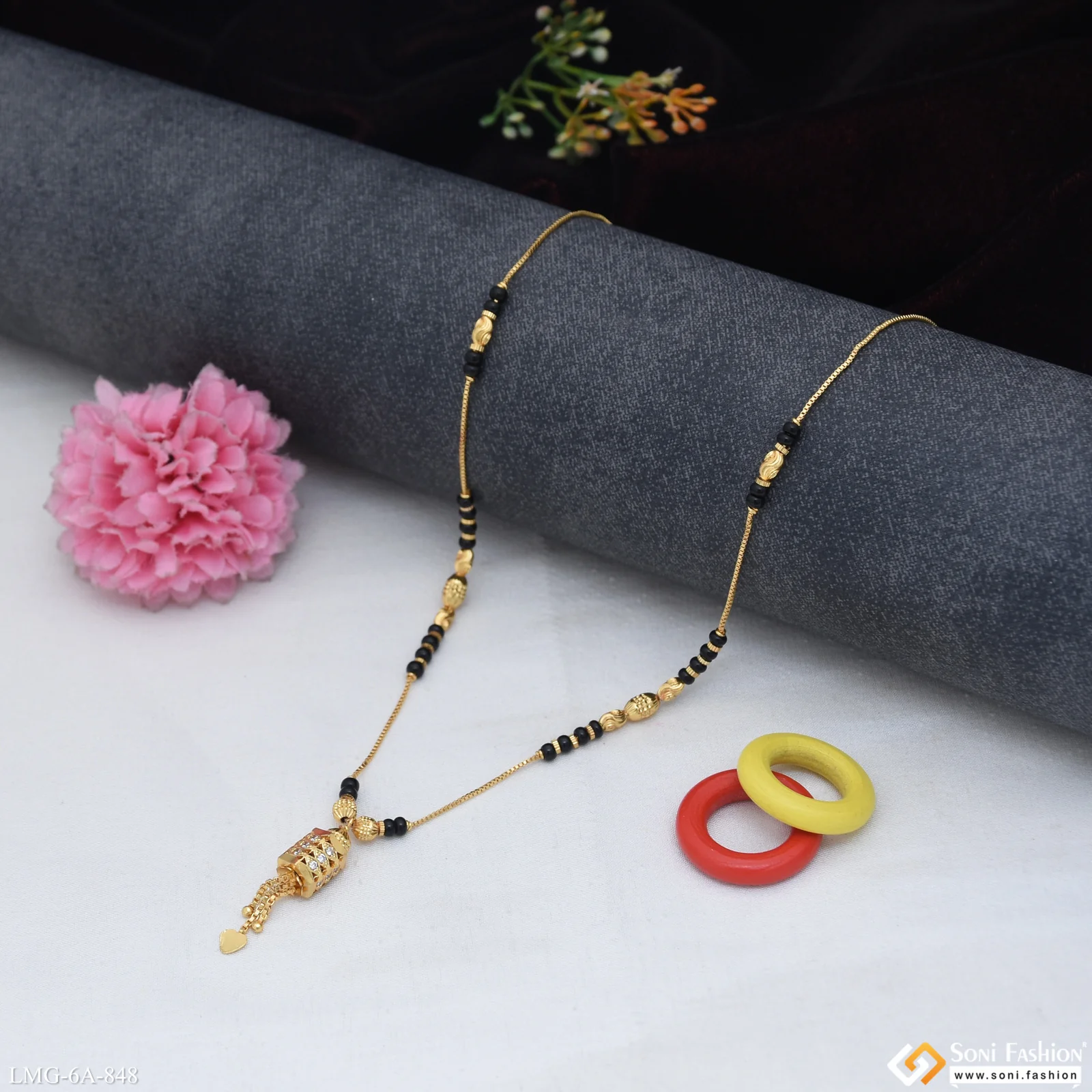 Fancy Design Gold Plated Mangalsutra for Women - Style A848 - Image 4