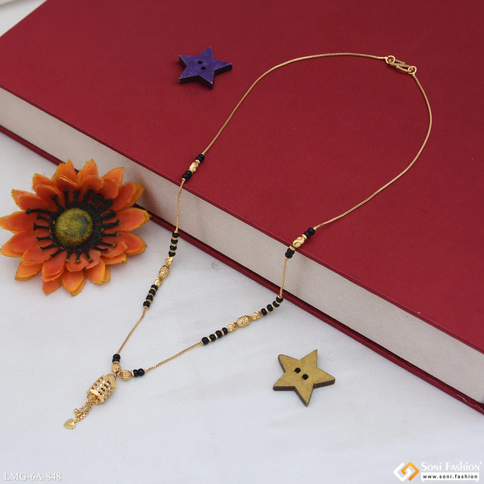 Fancy Design Gold Plated Mangalsutra for Women - Style A848 - Image 5