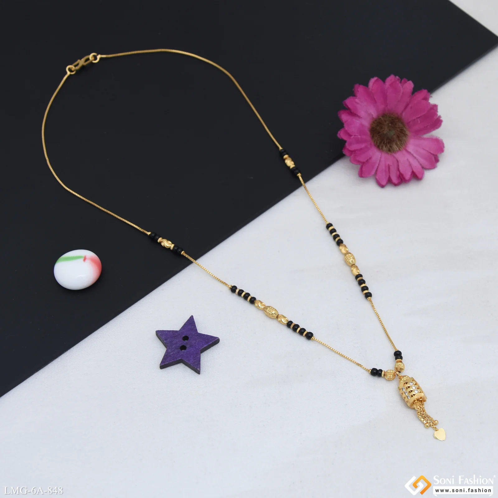 Fancy Design Gold Plated Mangalsutra for Women - Style A848 - Image 6