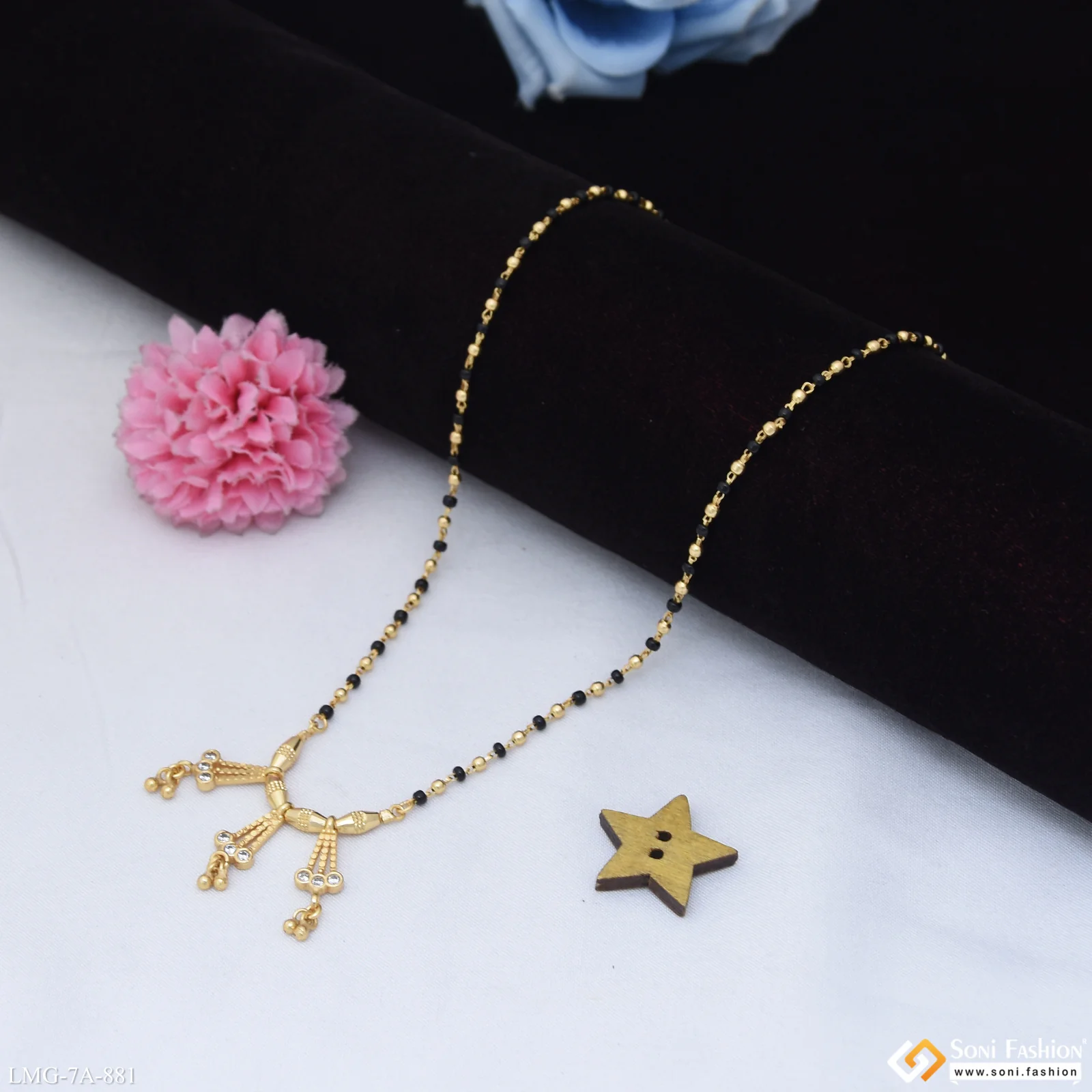 Fancy Design Gold Plated Mangalsutra for Women - Style A881 - Image 4