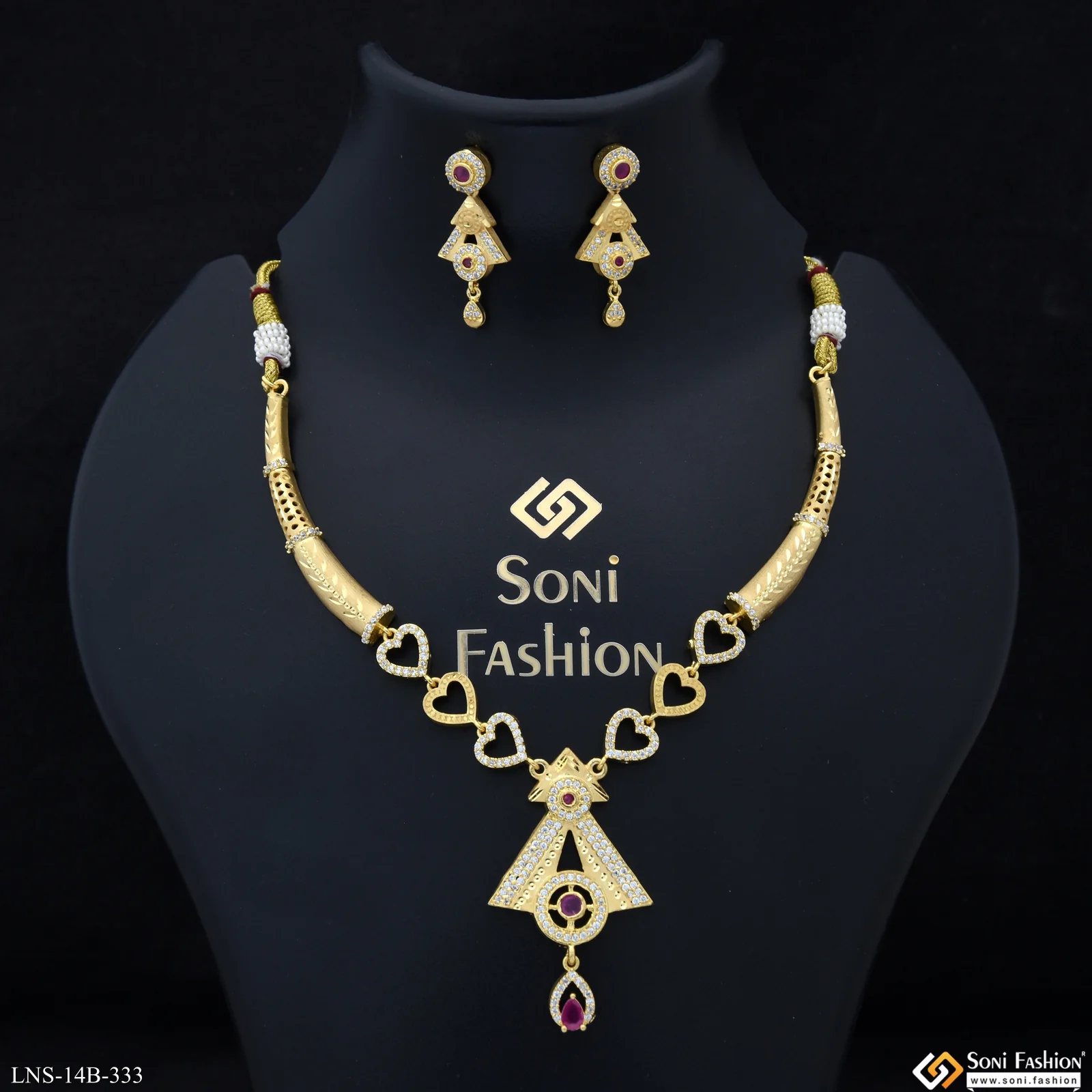 Fancy Design Gold Plated Necklace Set for Women - Style B333