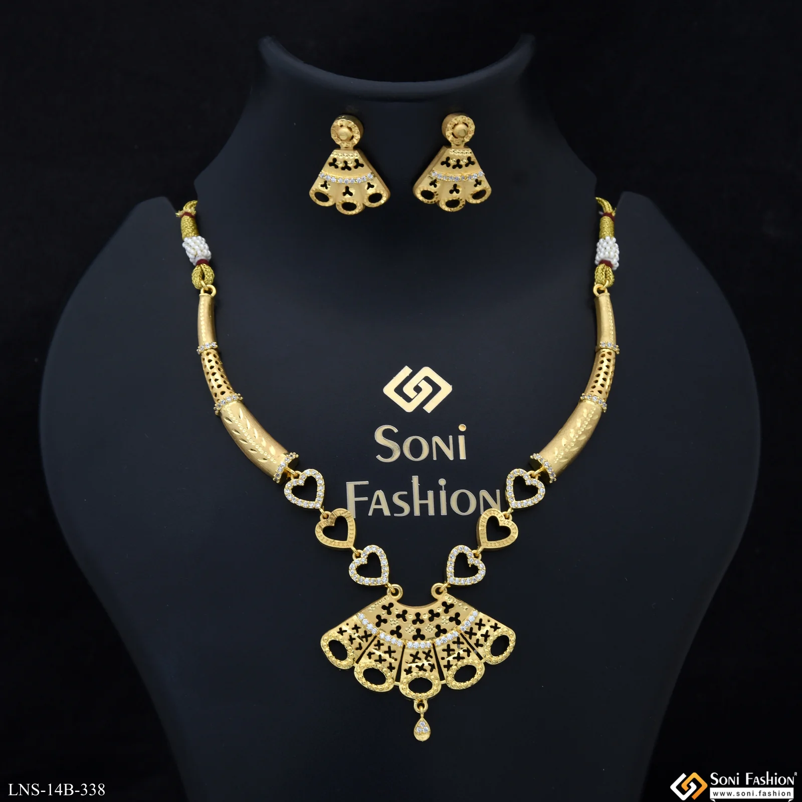 Fancy Design Gold Plated Necklace Set for Women - Style B338