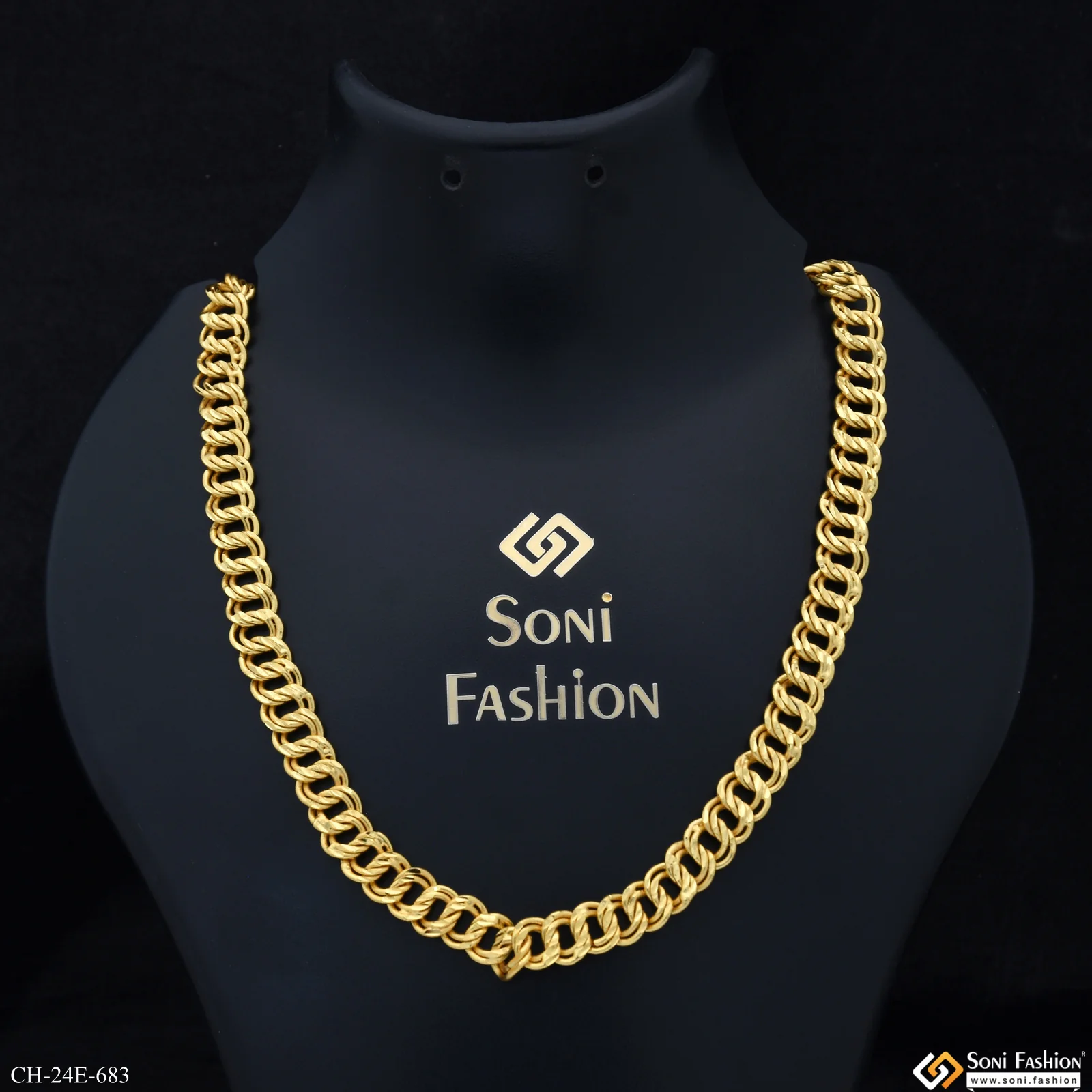 Fancy Design High-Quality Gold Plated Link Chain for Men - Style E683