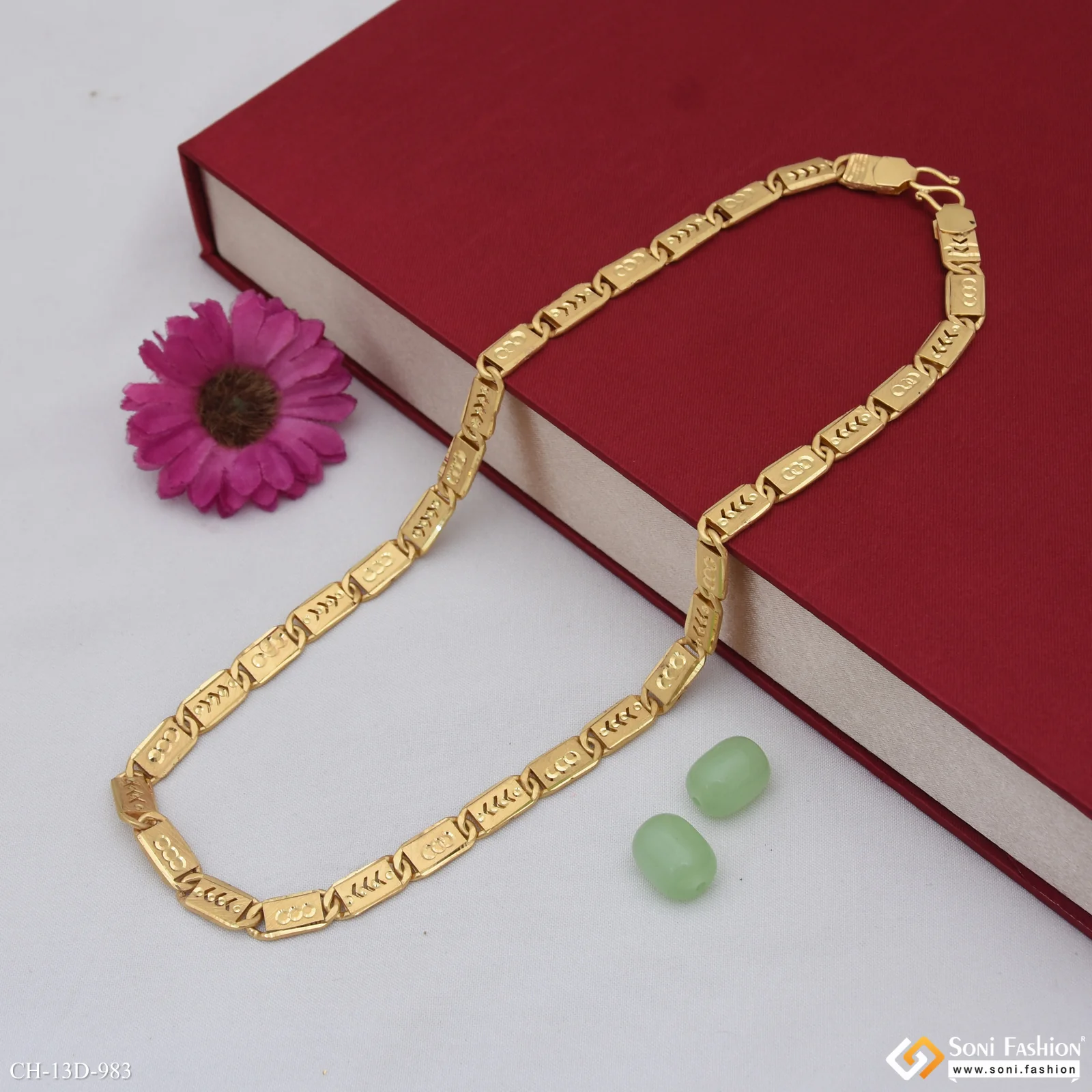 Fancy Design High-Quality Gold Plated Nawabi Chain for Men - Style D983 - Image 5