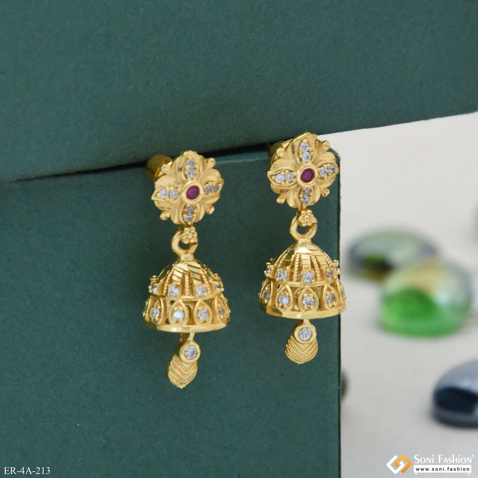 Fashion-Forward Gold Plated Earrings for Ladies - Style A213 - Image 6