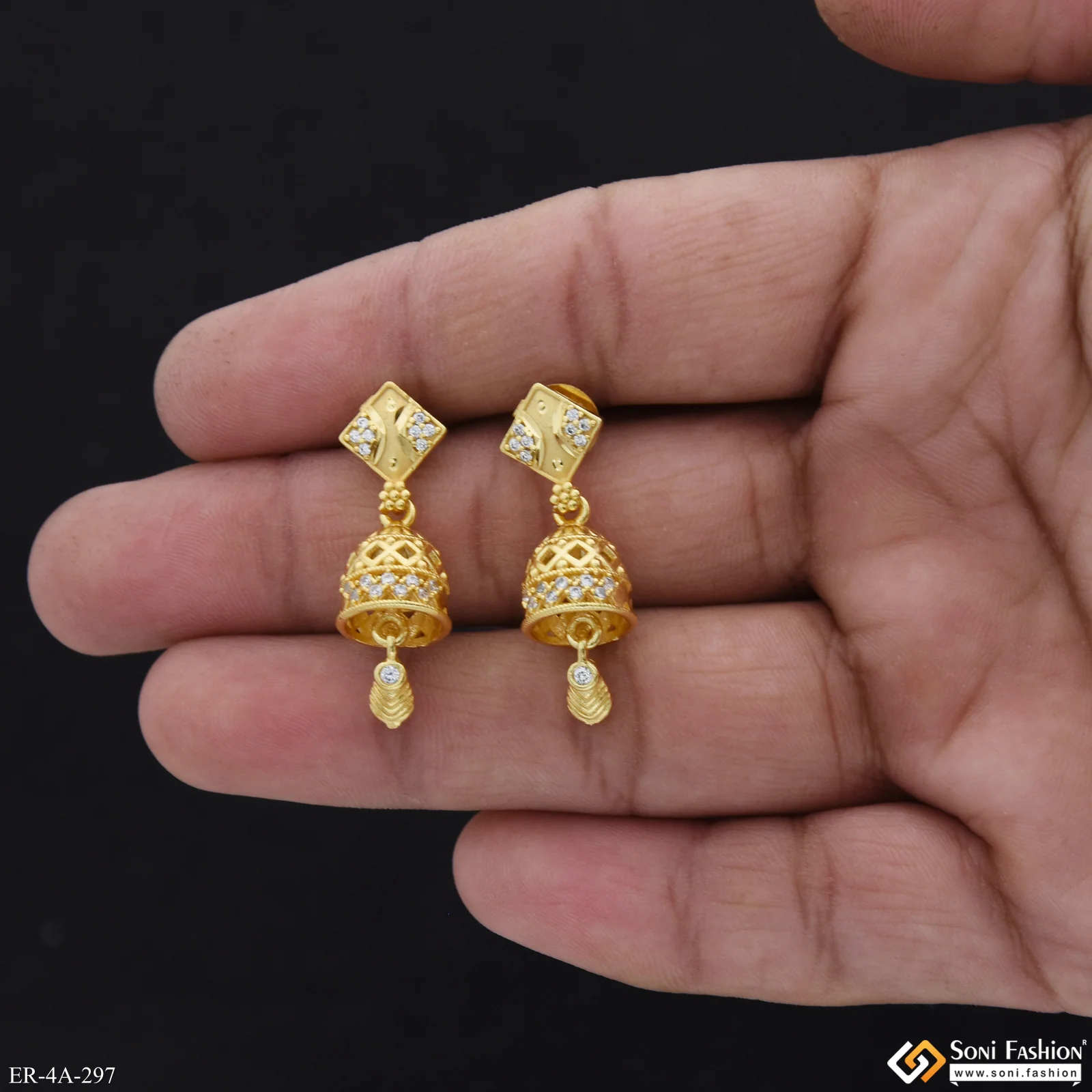 Fashion-Forward Gold Plated Earrings for Ladies - Style A297 - Image 5