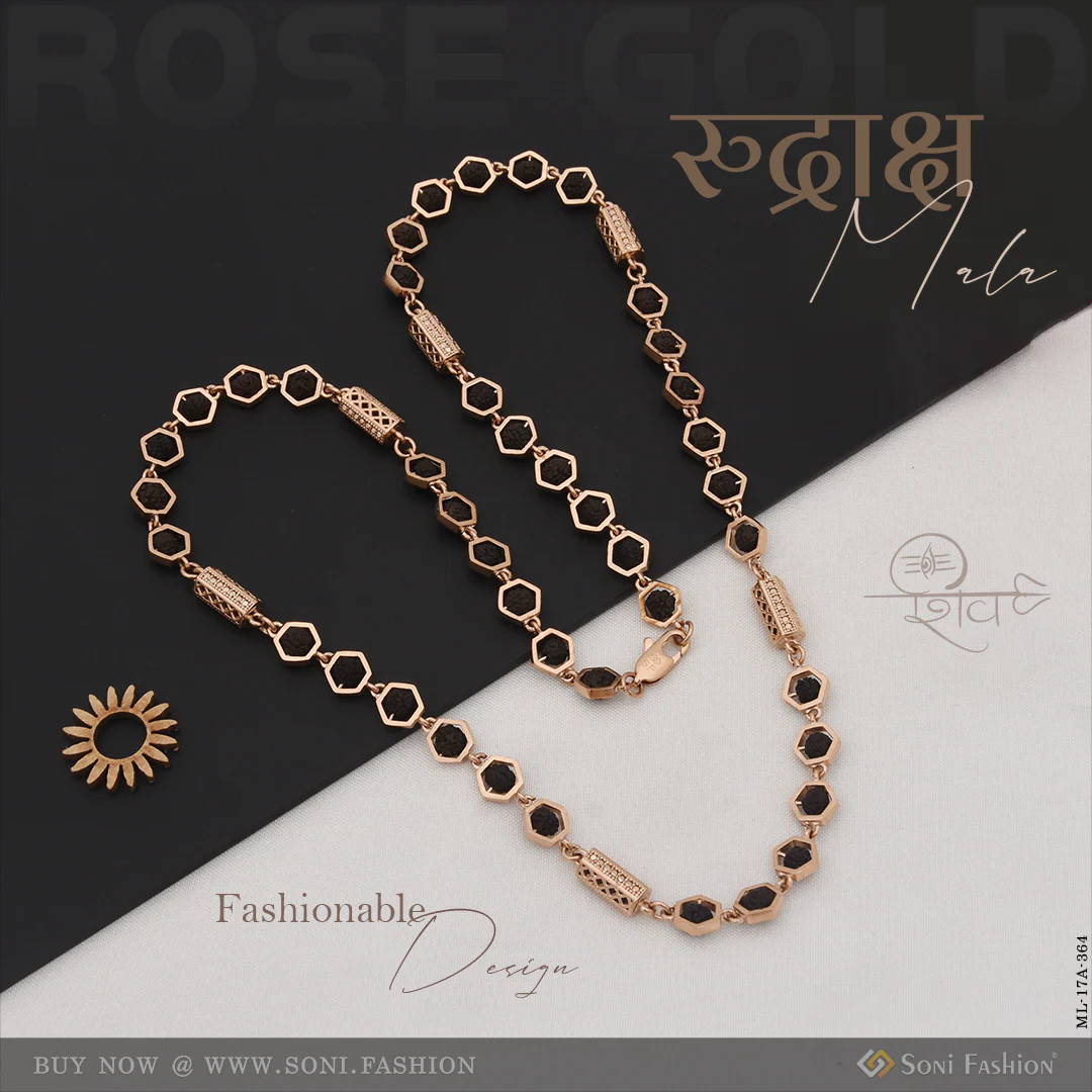 Fashionable Design Best Quality Rose Gold Color Rudraksha Mala For Men - Style A364