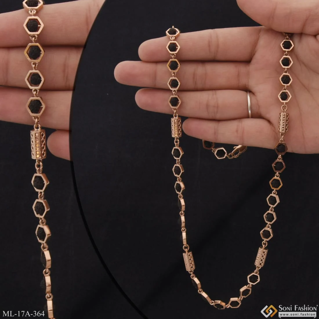 Fashionable Design Best Quality Rose Gold Color Rudraksha Mala For Men - Style A364 - Image 2