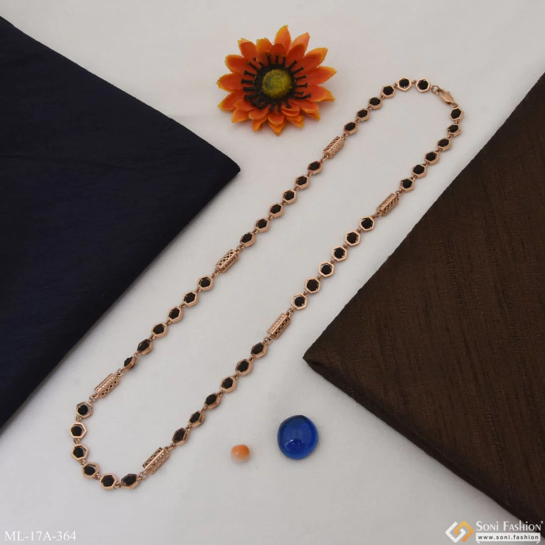 Fashionable Design Best Quality Rose Gold Color Rudraksha Mala For Men - Style A364 - Image 5