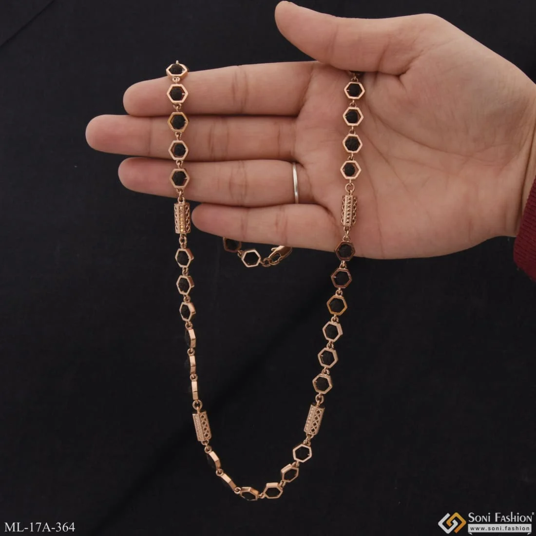 Fashionable Design Best Quality Rose Gold Color Rudraksha Mala For Men - Style A364 - Image 6