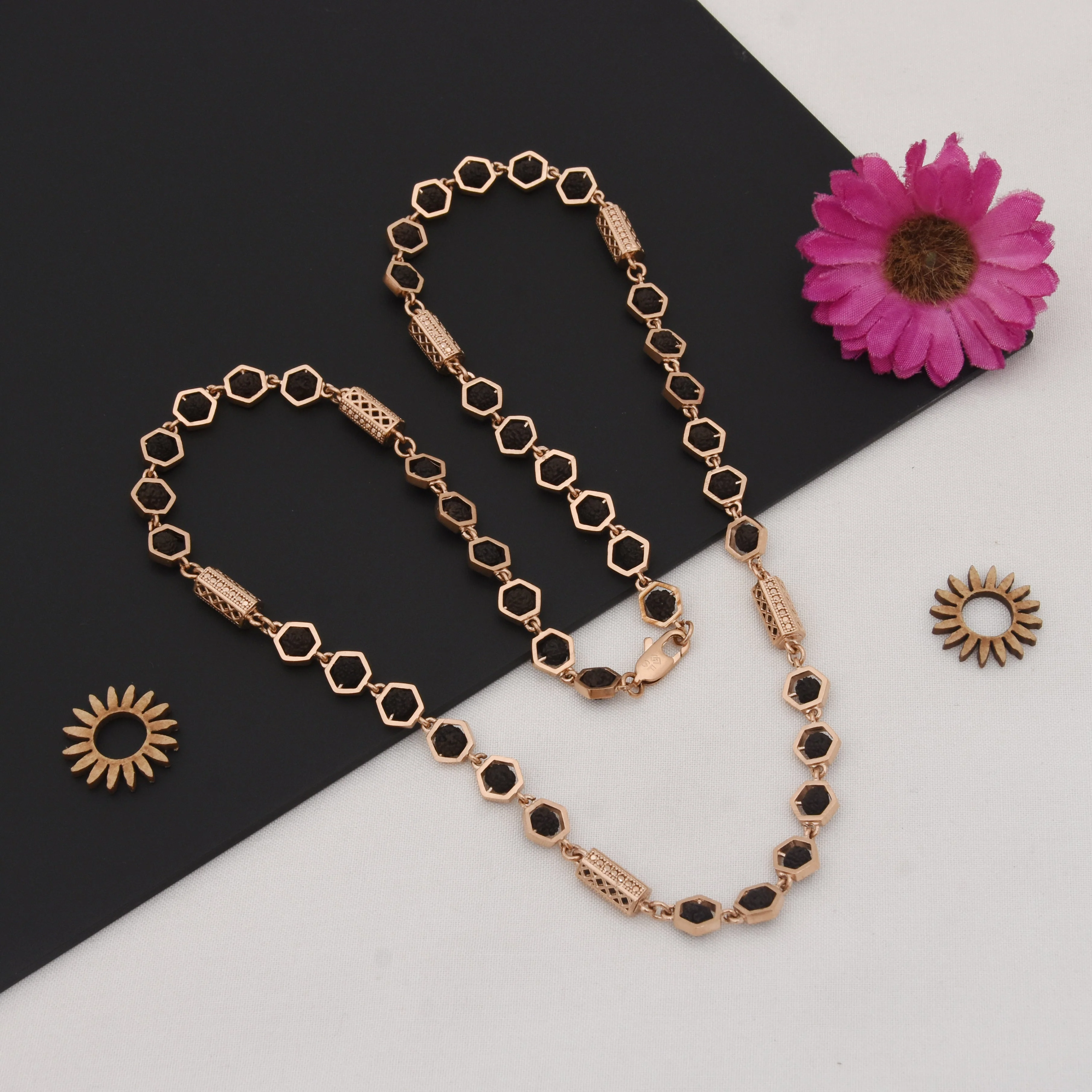 Fashionable Design Best Quality Rose Gold Color Rudraksha Mala For Men - Style A364 - Image 7