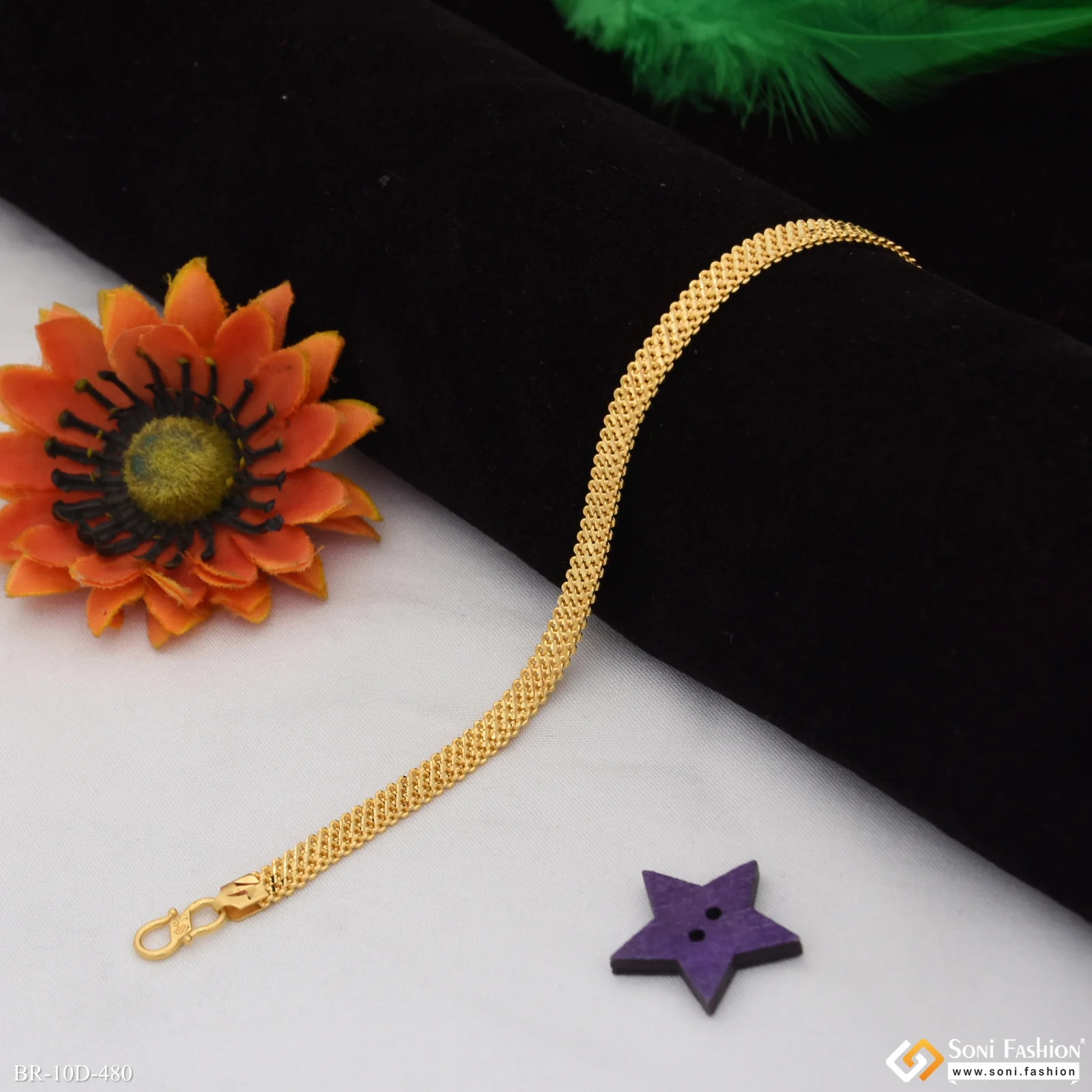 Fashionable Design Gold Plated Bracelet for Men - Style D480 - Image 3
