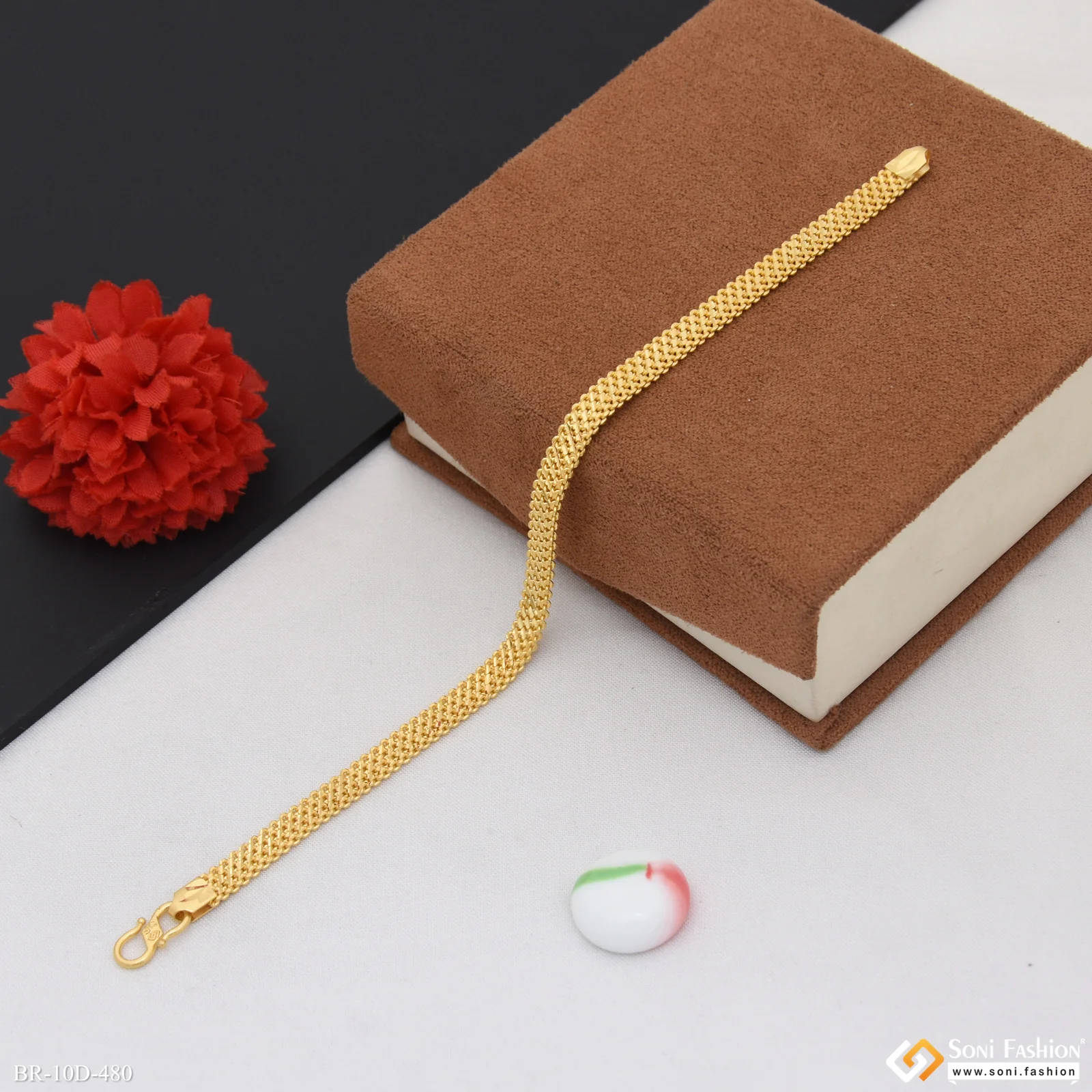Fashionable Design Gold Plated Bracelet for Men - Style D480 - Image 5
