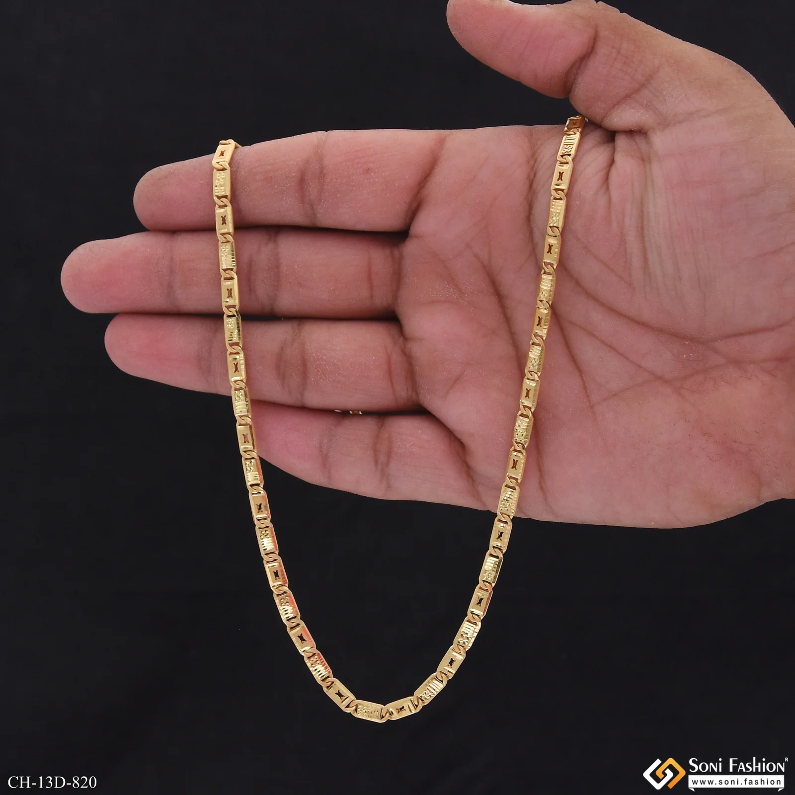 Fashionable Design Gold Plated Chain for Men - Style D820 - Image 2