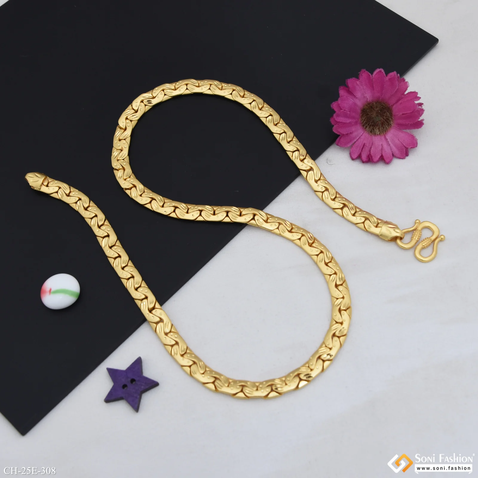 Fashionable Design Gold Plated Chain for Men - Style E308 - Image 5