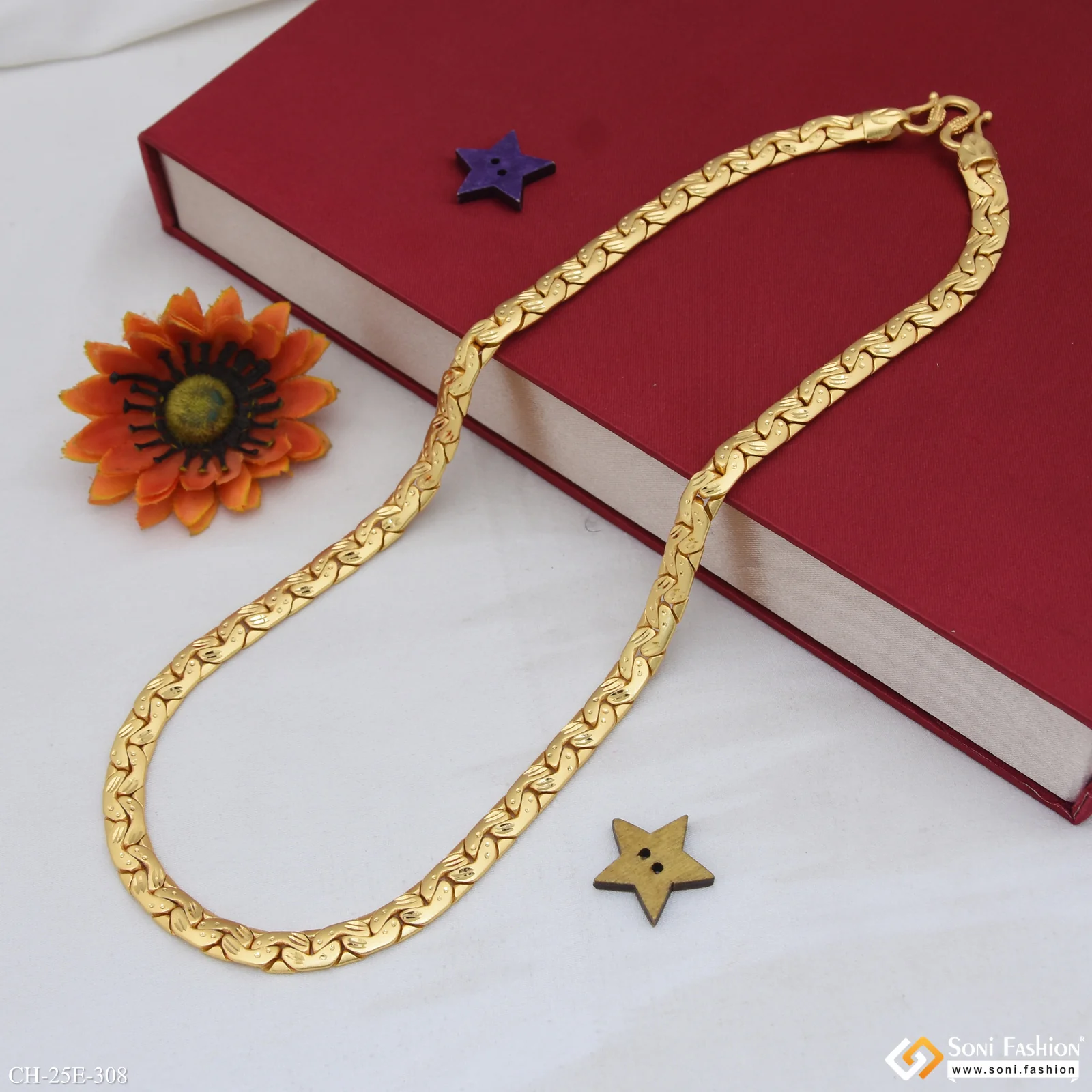 Fashionable Design Gold Plated Chain for Men - Style E308 - Image 6