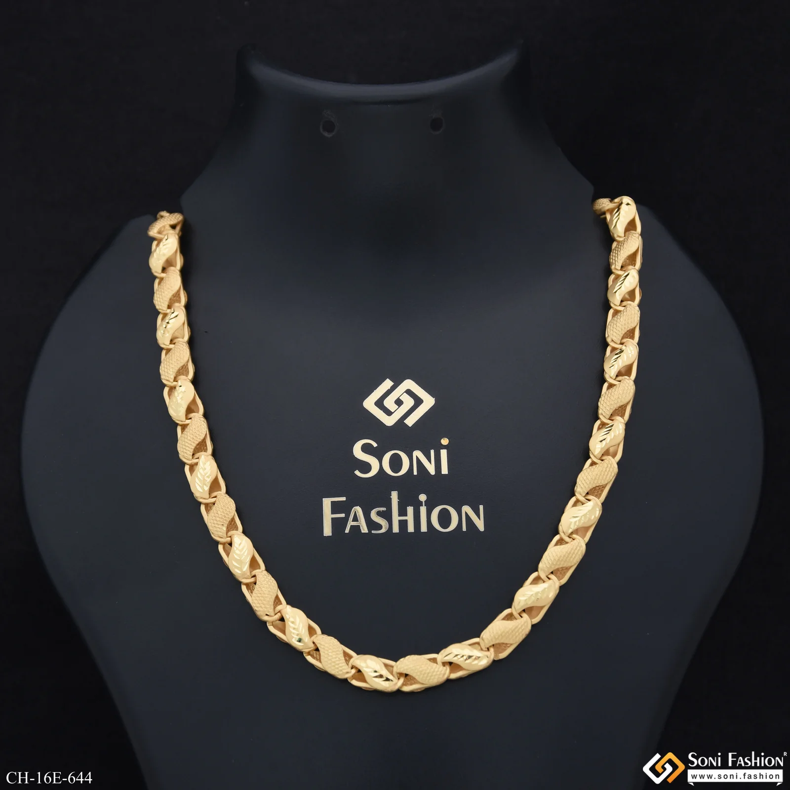 Fashionable Design Gold Plated Kohli Chain for Men - Style E644