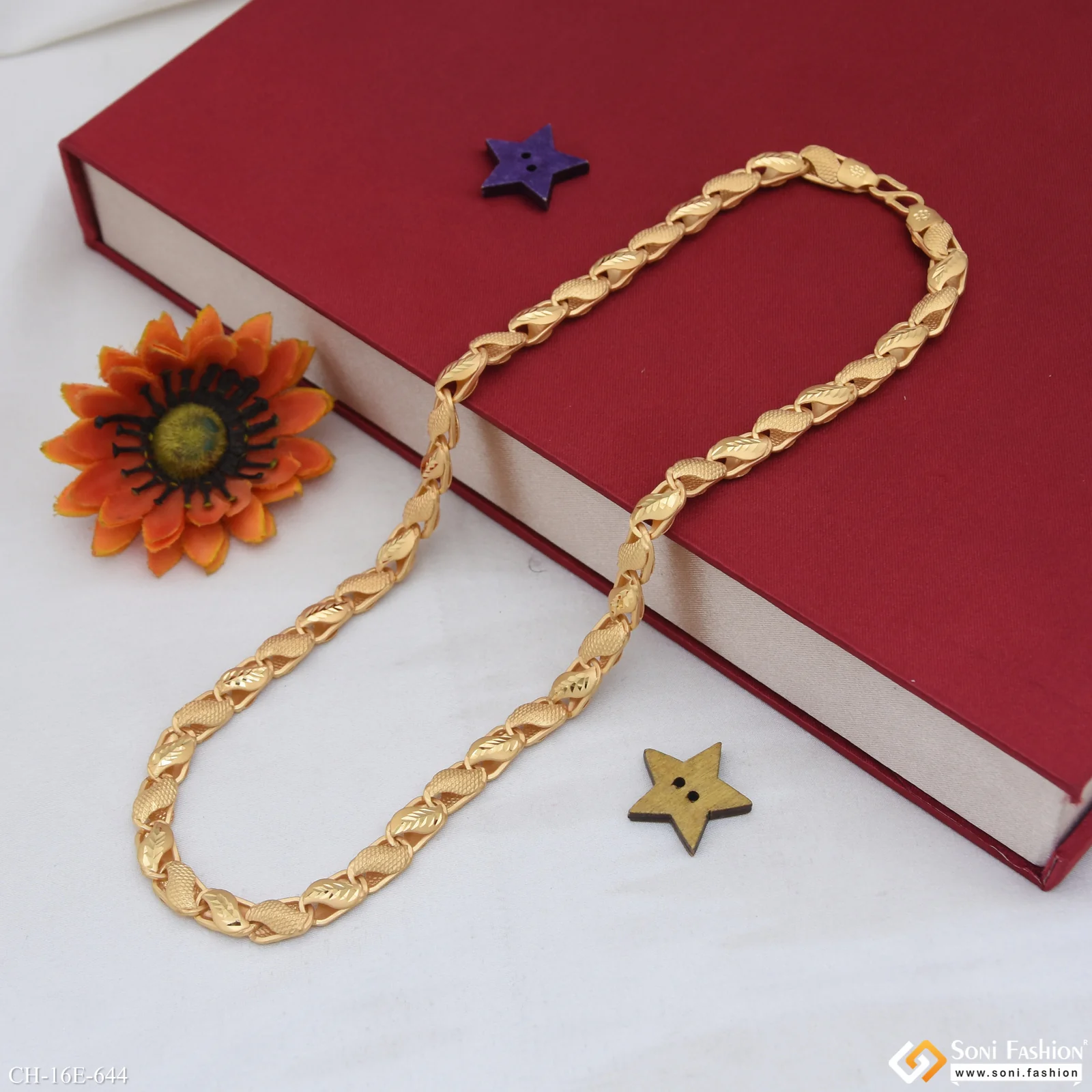 Fashionable Design Gold Plated Kohli Chain for Men - Style E644 - Image 5