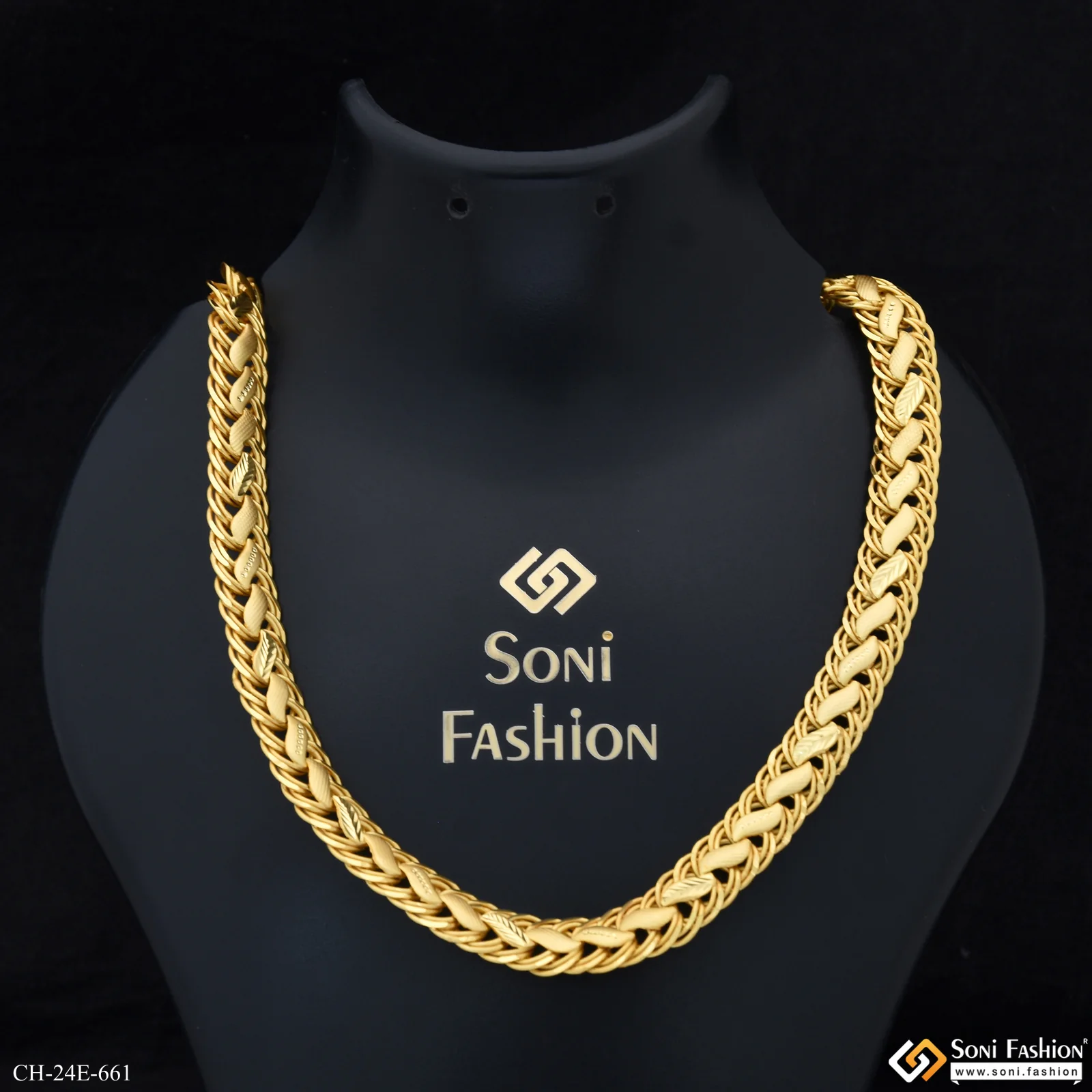 Fashionable Design Gold Plated Kohli Chain for Men - Style E661