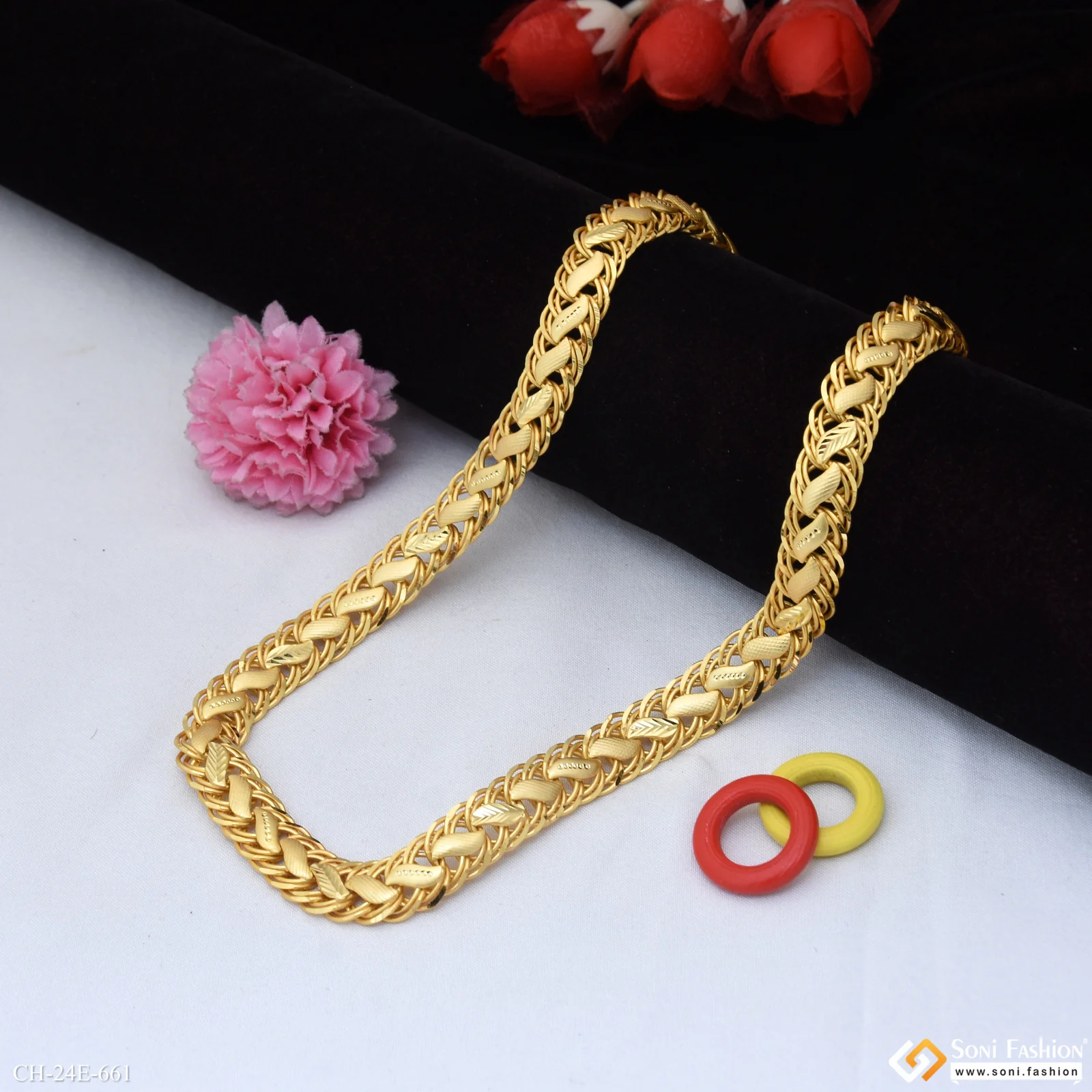 Fashionable Design Gold Plated Kohli Chain for Men - Style E661 - Image 6