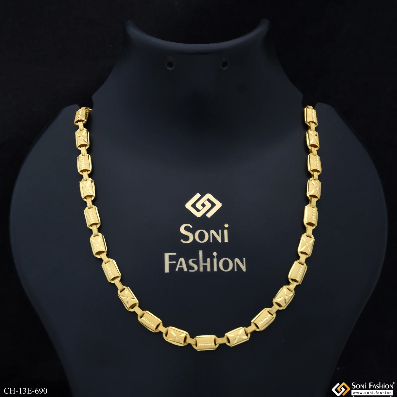 Fashionable Design Gold Plated Kohli Chain for Men - Style E690