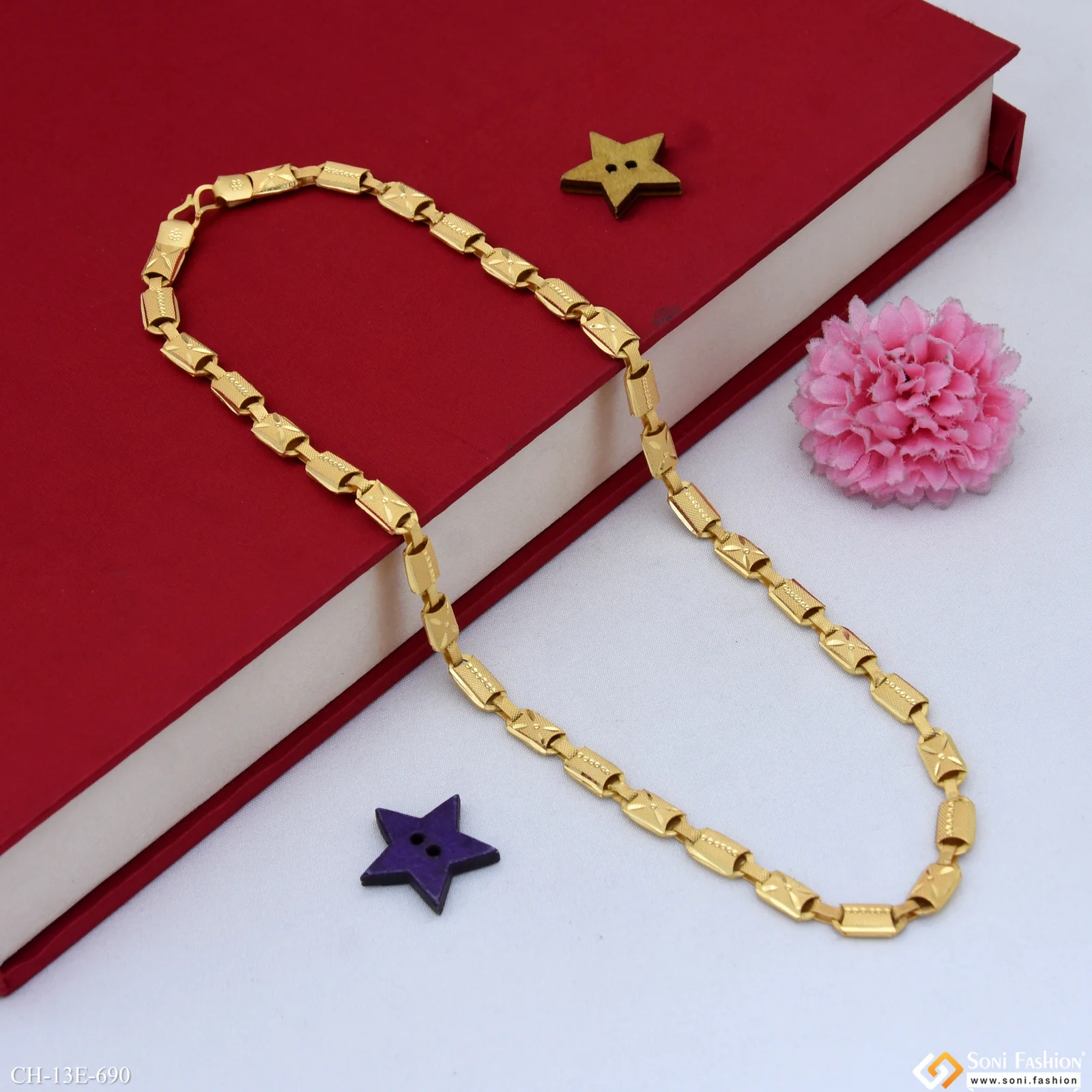 Fashionable Design Gold Plated Kohli Chain for Men - Style E690 - Image 3