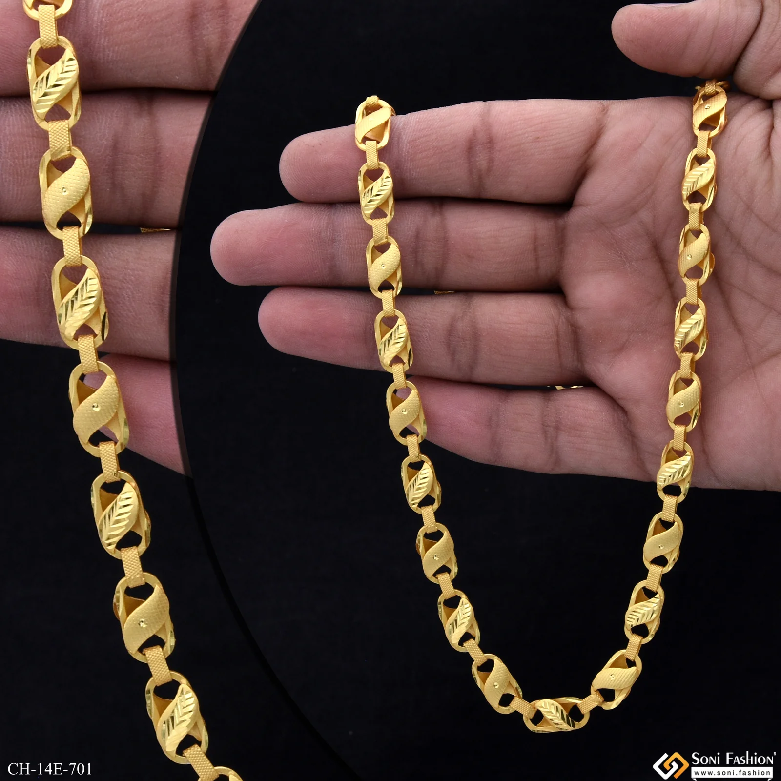 Fashionable Design Gold Plated Kohli Chain for Men - Style E701 - Image 2