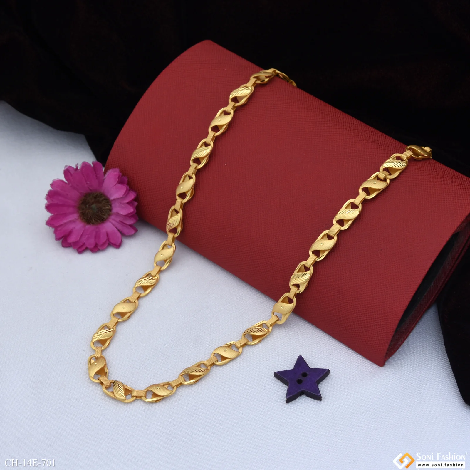 Fashionable Design Gold Plated Kohli Chain for Men - Style E701 - Image 3