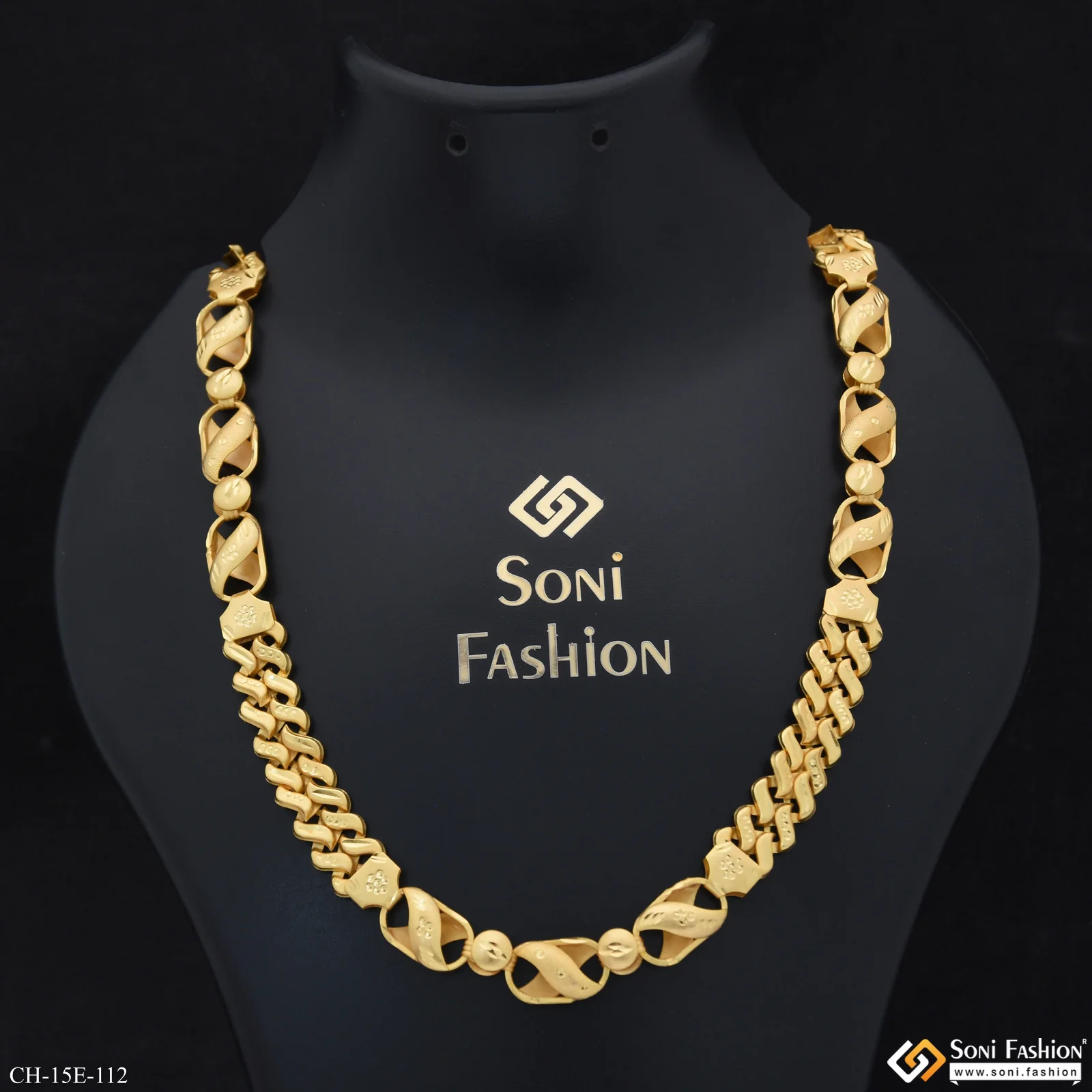 Fashionable Design Gold Plated Kohli Pokal Chain for Men - Style E112