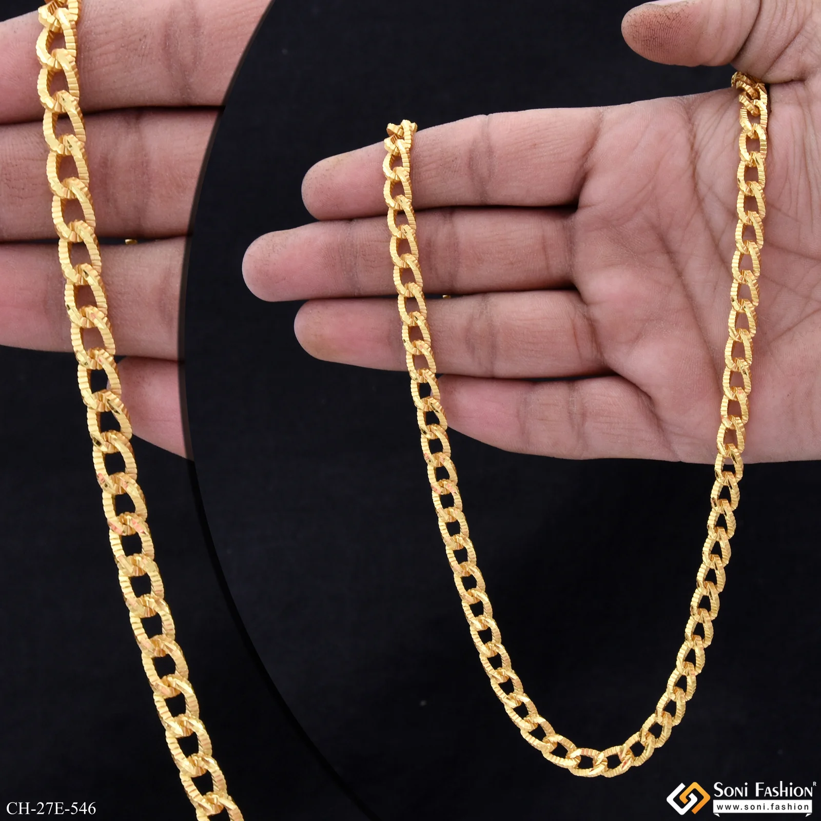Fashionable Design Gold Plated Link Chain for Men - Style E546 - Image 2