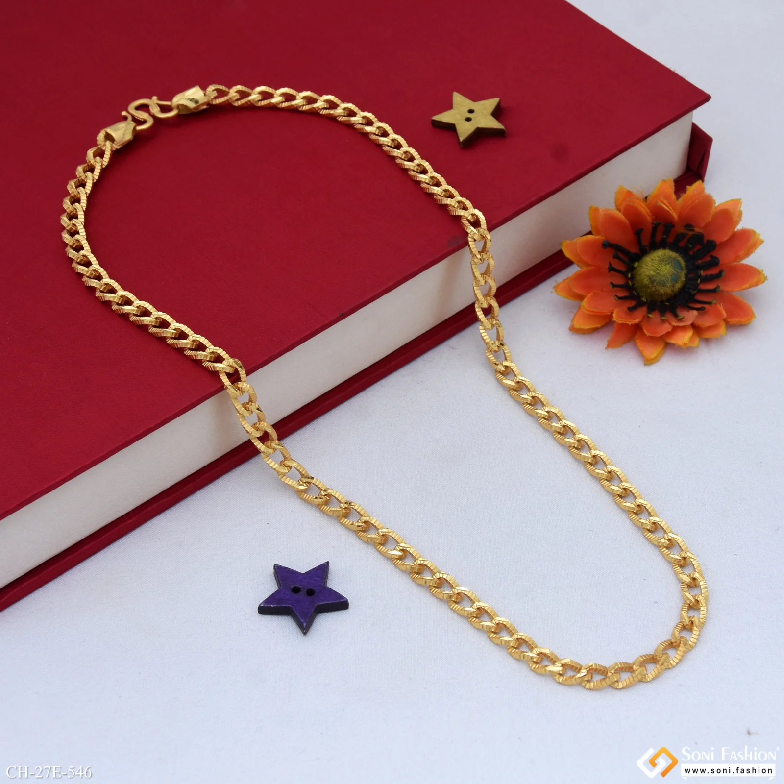 Fashionable Design Gold Plated Link Chain for Men - Style E546 - Image 4