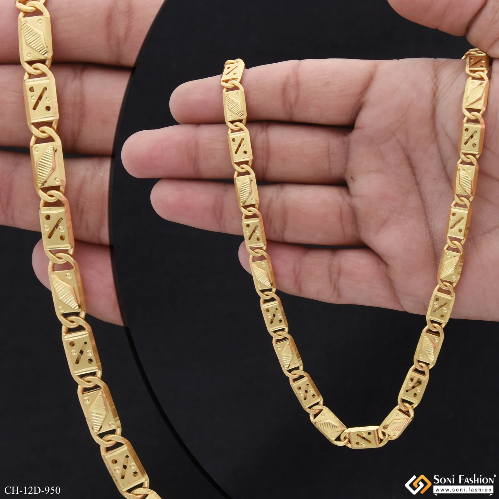 Fashionable Design Gold Plated Nawabi Chain for Men - Style D950 - Image 2