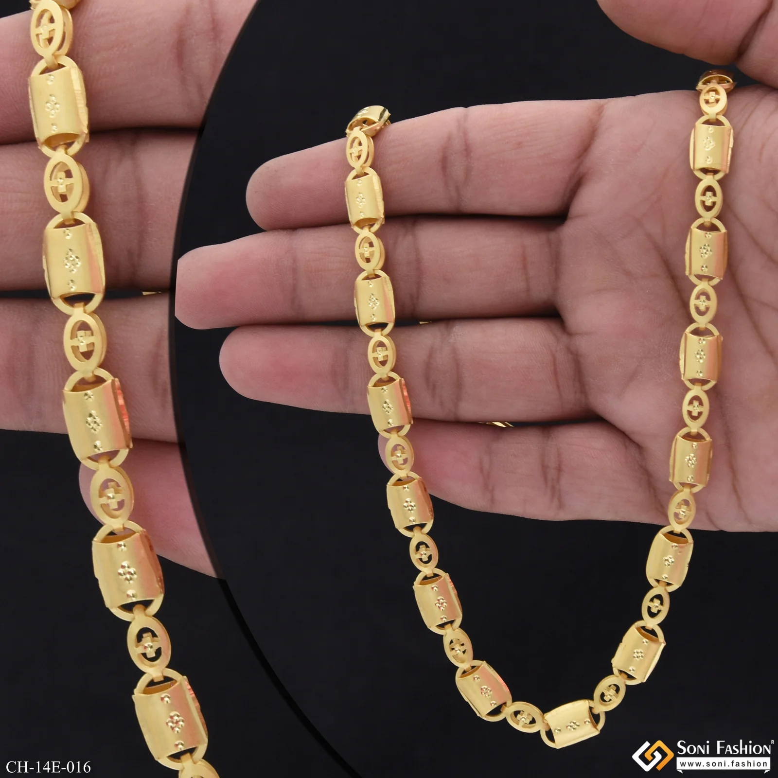 Fashionable Design Gold Plated Nawabi Chain for Men - Style E016 - Image 2